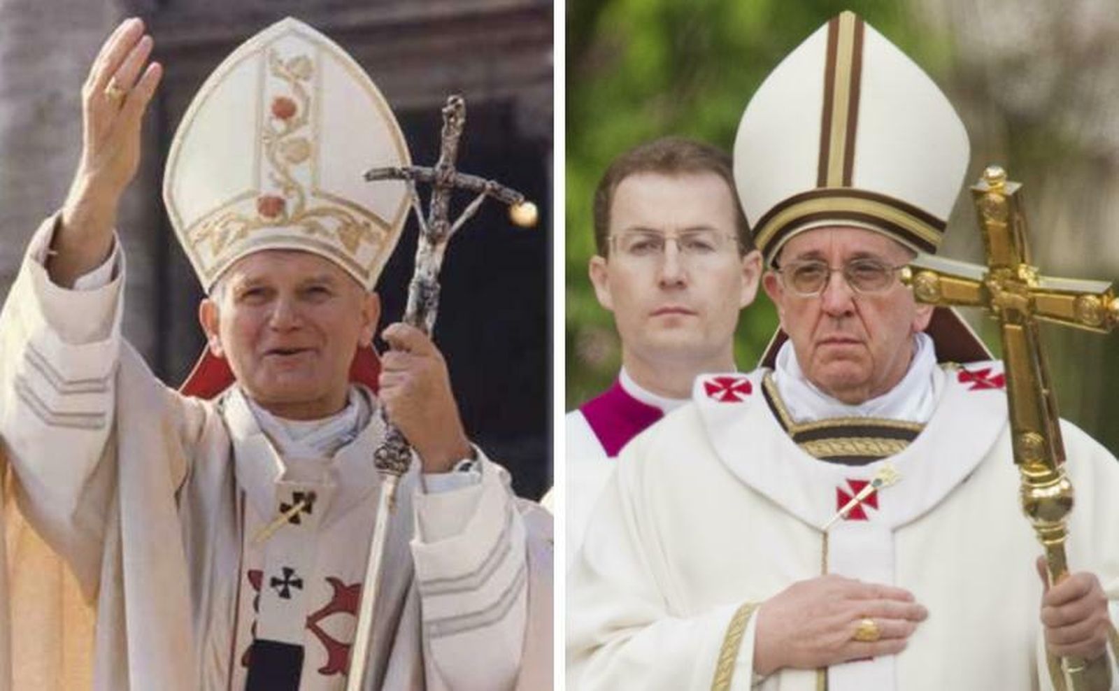 Papas Juan Pablo II y Francisco