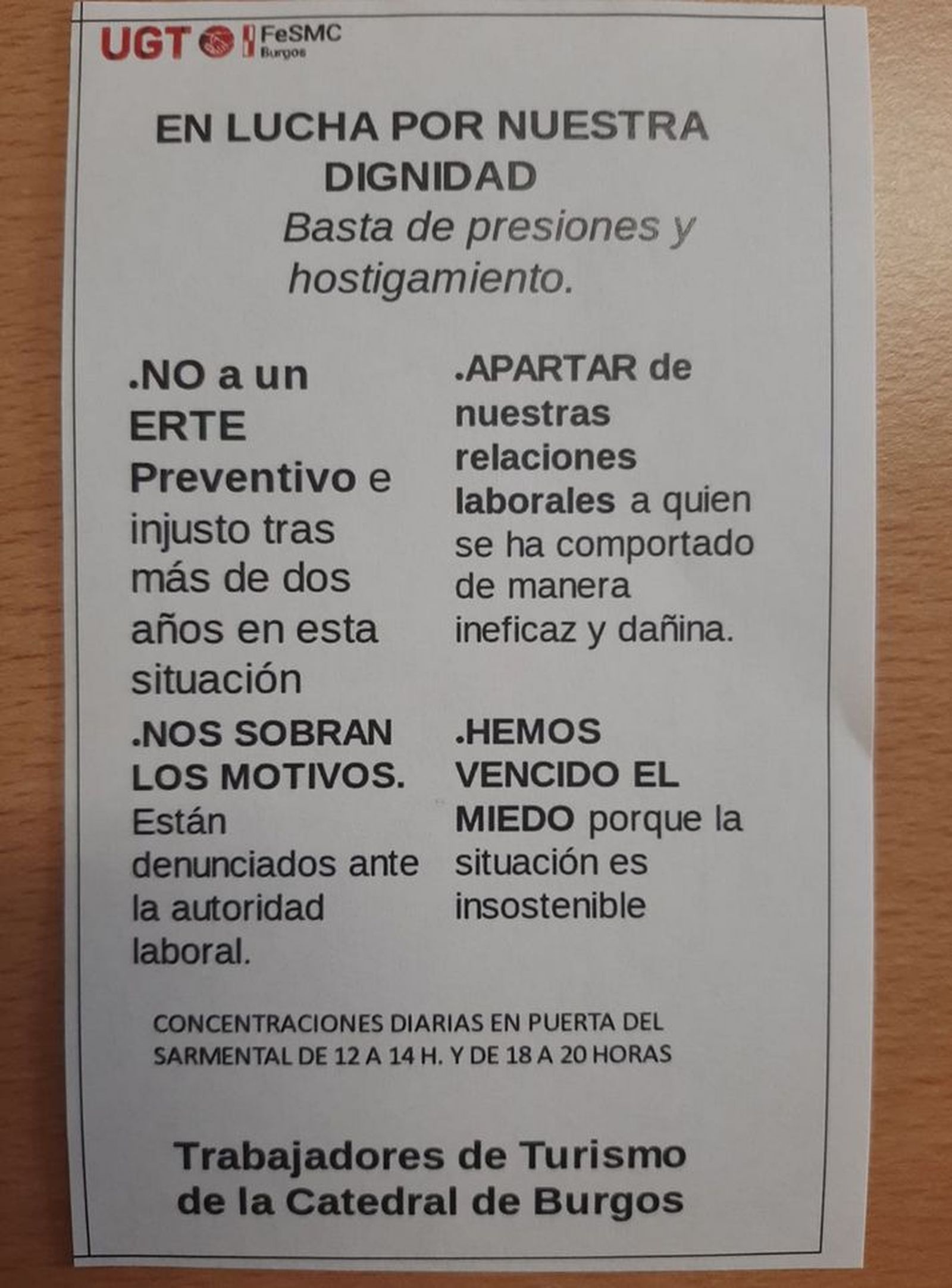 Huelga en la catedral de Burgos