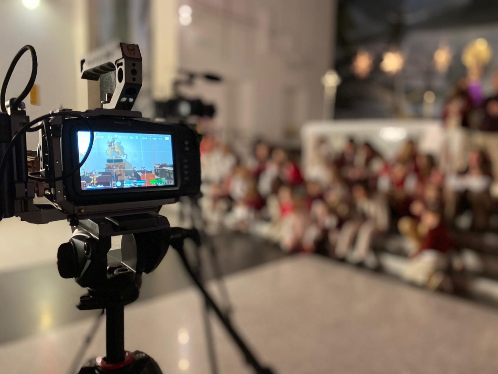 Un momento de la grabación del videoclip