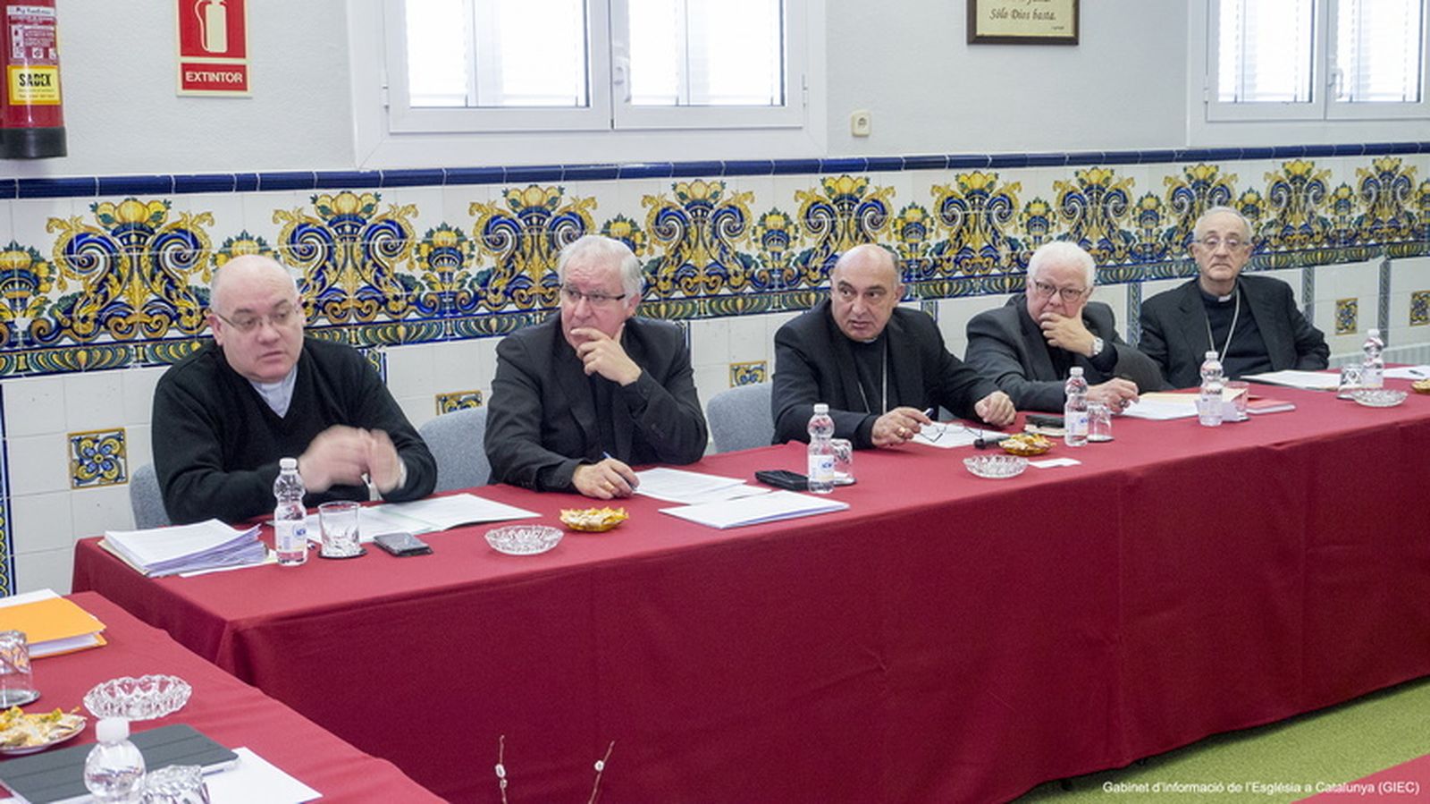 Los obispos catalanes, durante su reunión