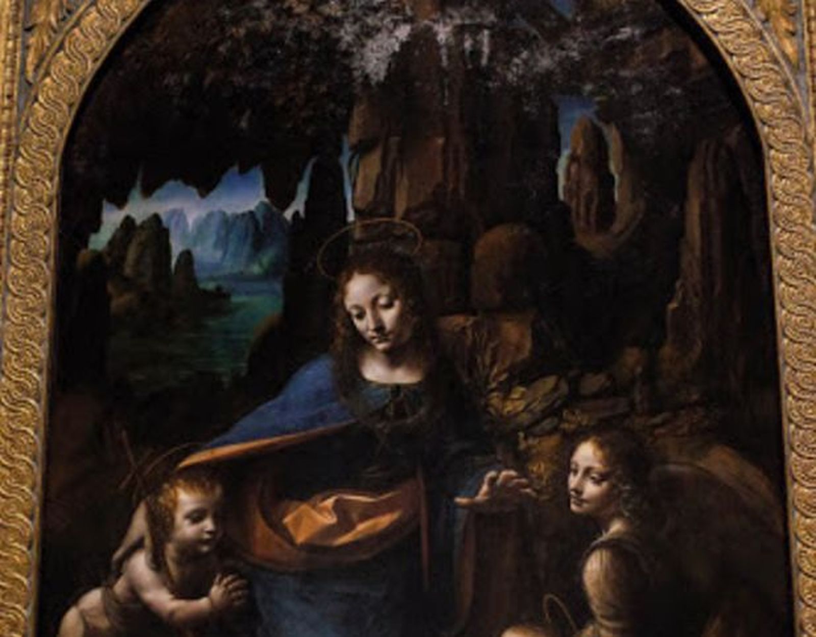 Figuras y accidentes geográficos en 'La Virgen de las Rocas', Da Vinci