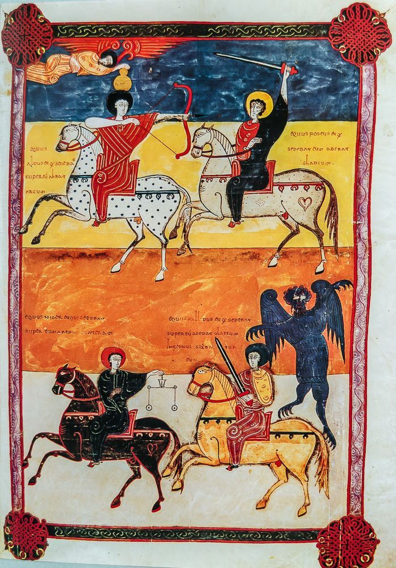 cuatro jinetes del apocalipsis: el anticristo, la guerra, el hambre y la peste.