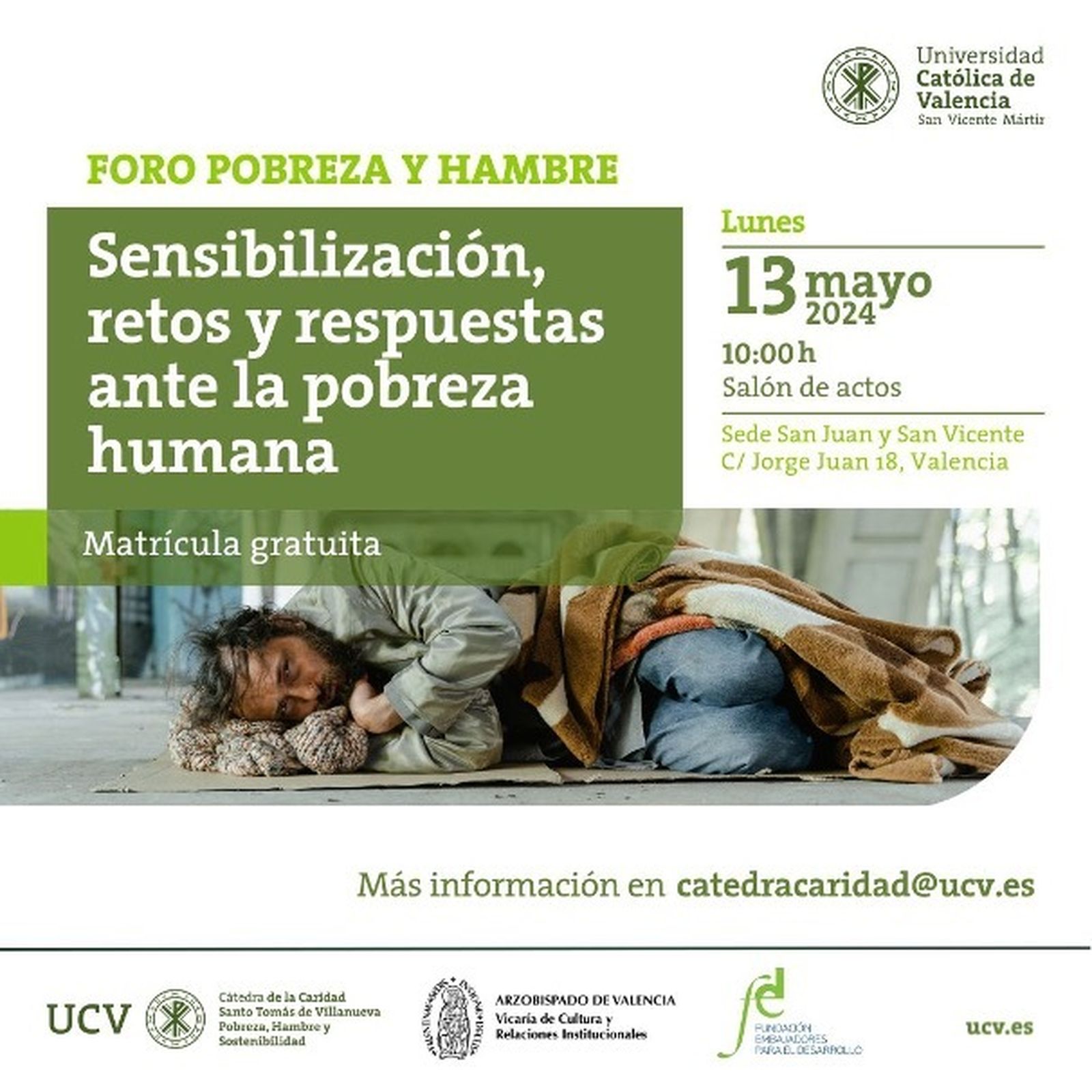 Foro 'Pobreza y Hambre: sensibilización, retos y respuestas ante la pobreza humana',  en la UCV