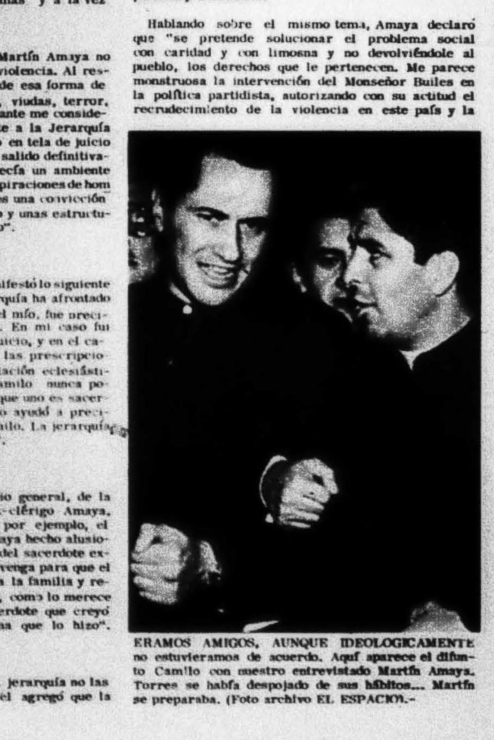 los sacerdotes Camilo Torres y Martin Amaya