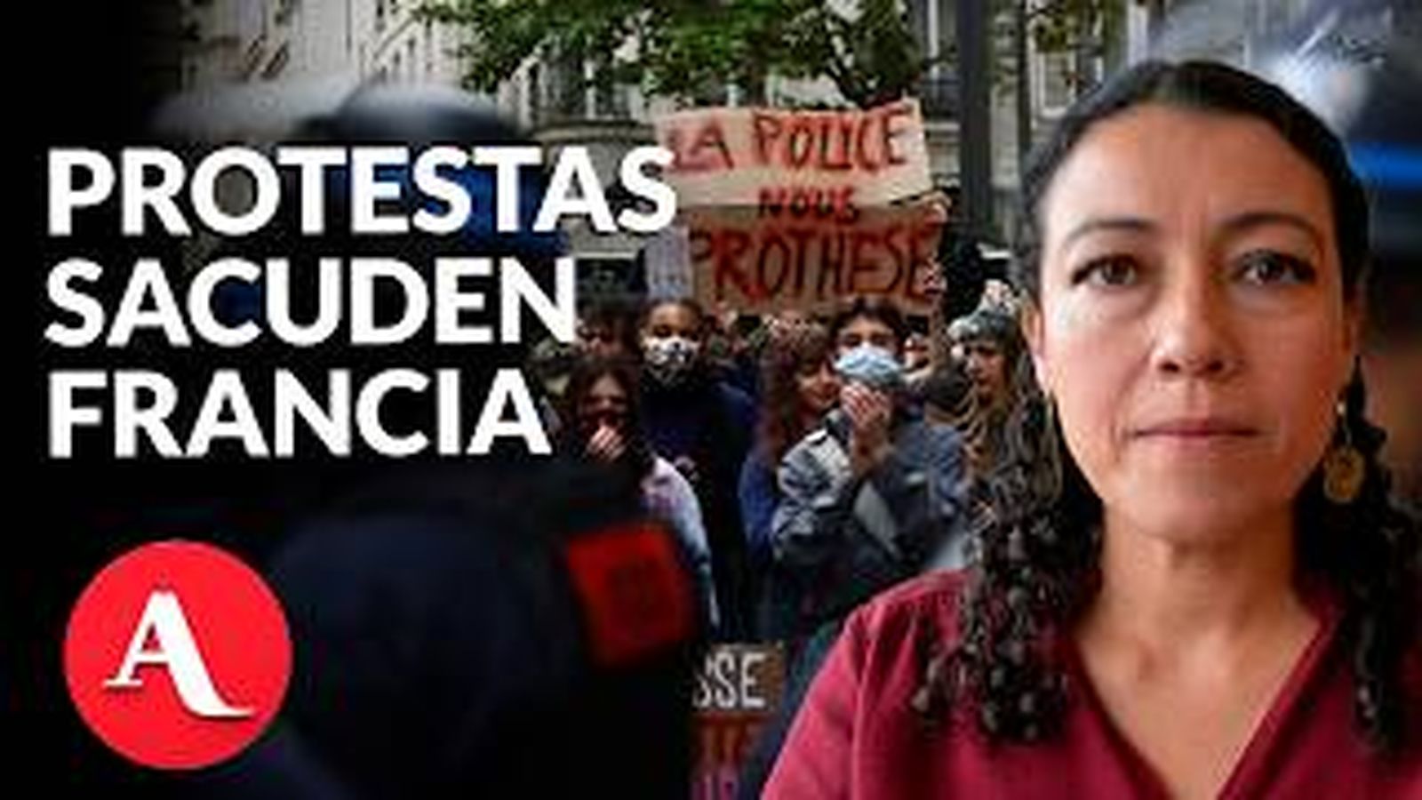 Protestas en Francia. Captura de pantalla
