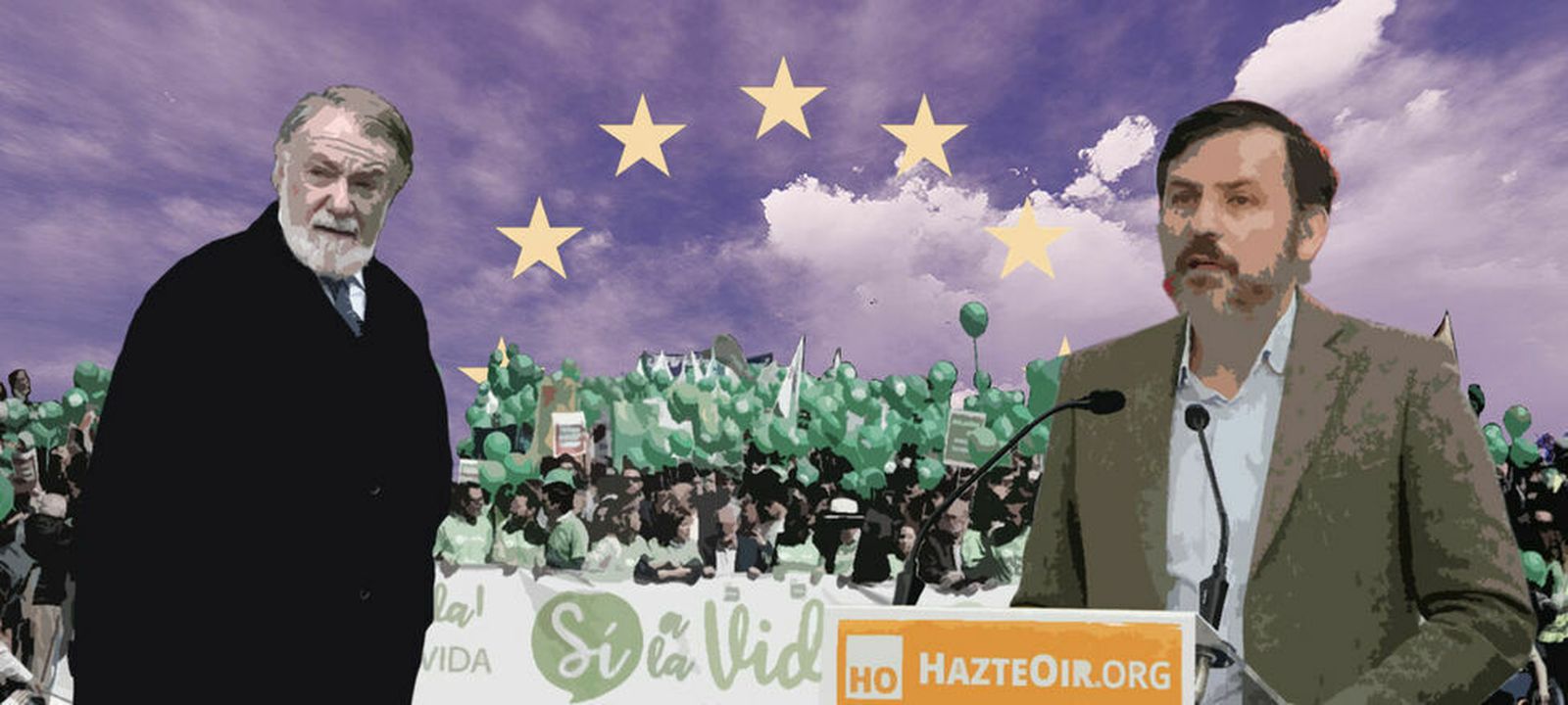 Jaime Mayor Oreja, exministro del Interior y exeurodiputado con el Partido Popular, e Ignacio Arsuaga, presidente de la asociación española HazteOír