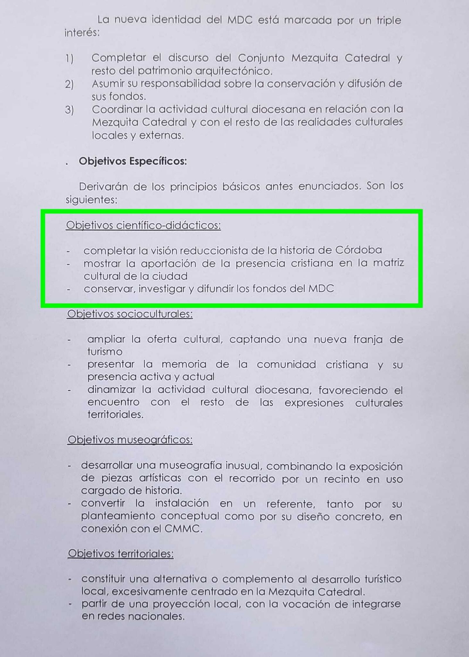 Documento del Obispado de Córdoba