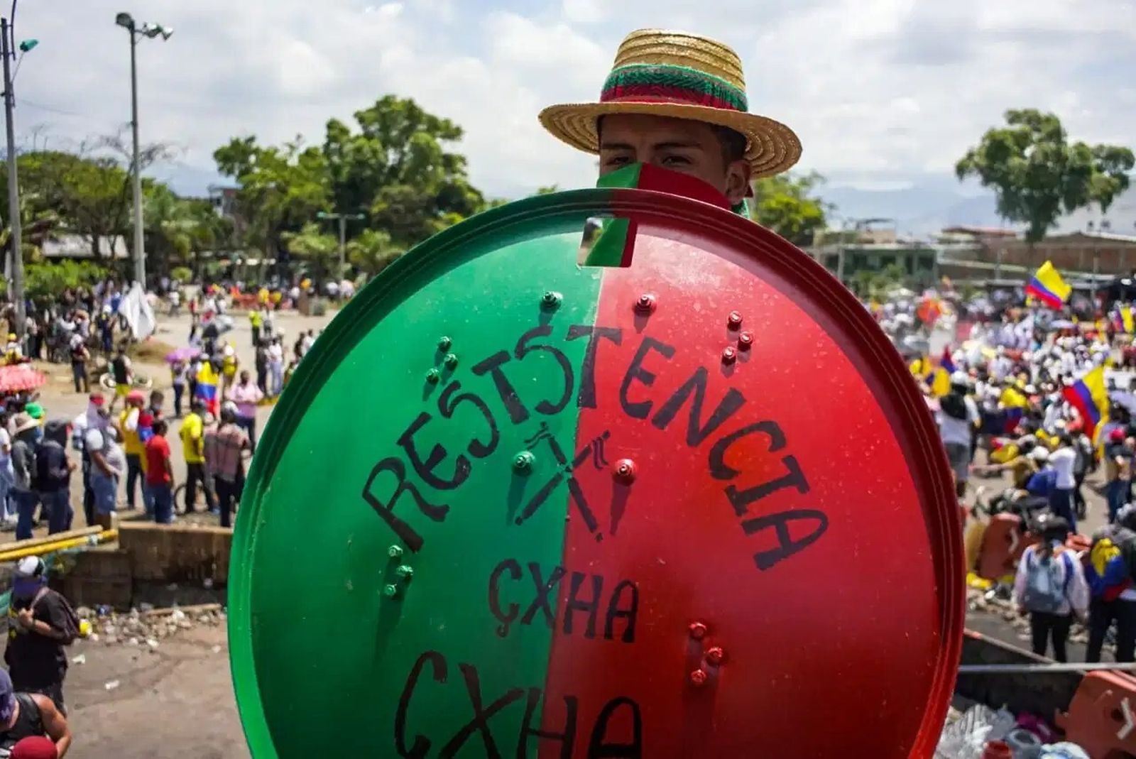 Manifestación en medio del Paro Nacional