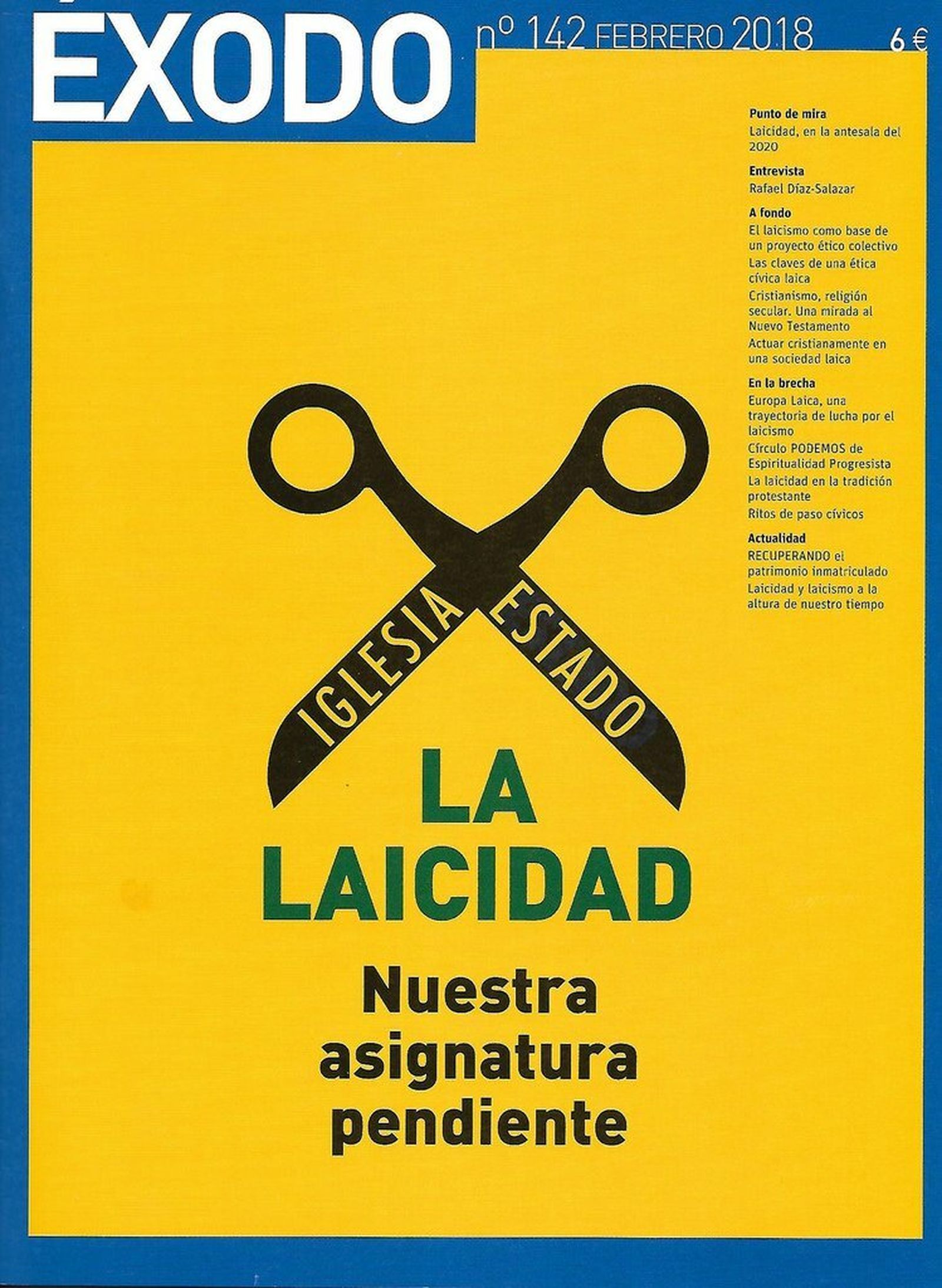 Nuevo número de la revista 'Éxodo' sobre la laicidad