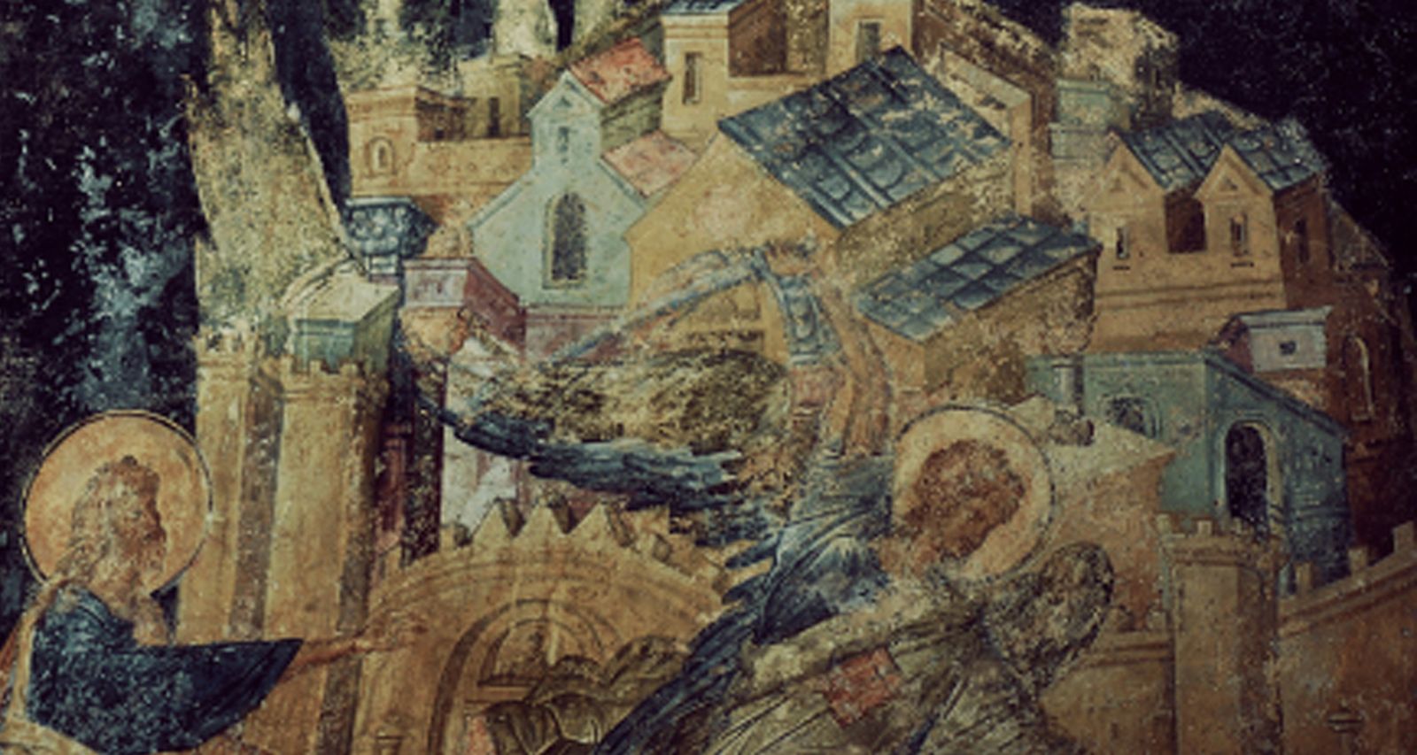 Cuatro papas (modelos ) de Iglesia: Santiago, Pablo, Juan y Pedro