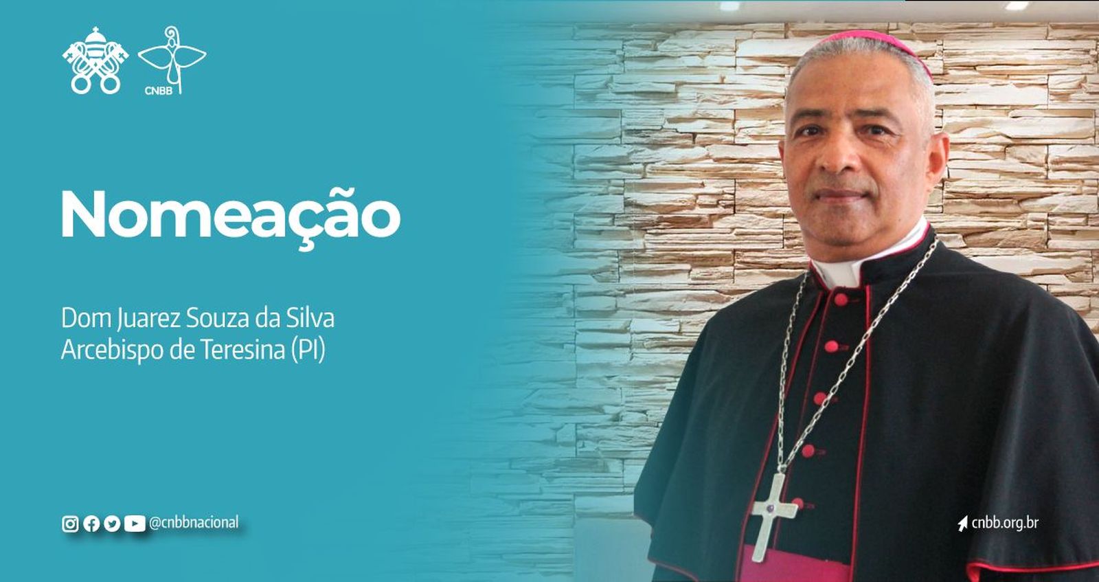 Mons. Juárez de Souza da Silva nombrado arzobispo de Teresina (Brasil) por el Papa Francisco, que acepta renuncia del actual