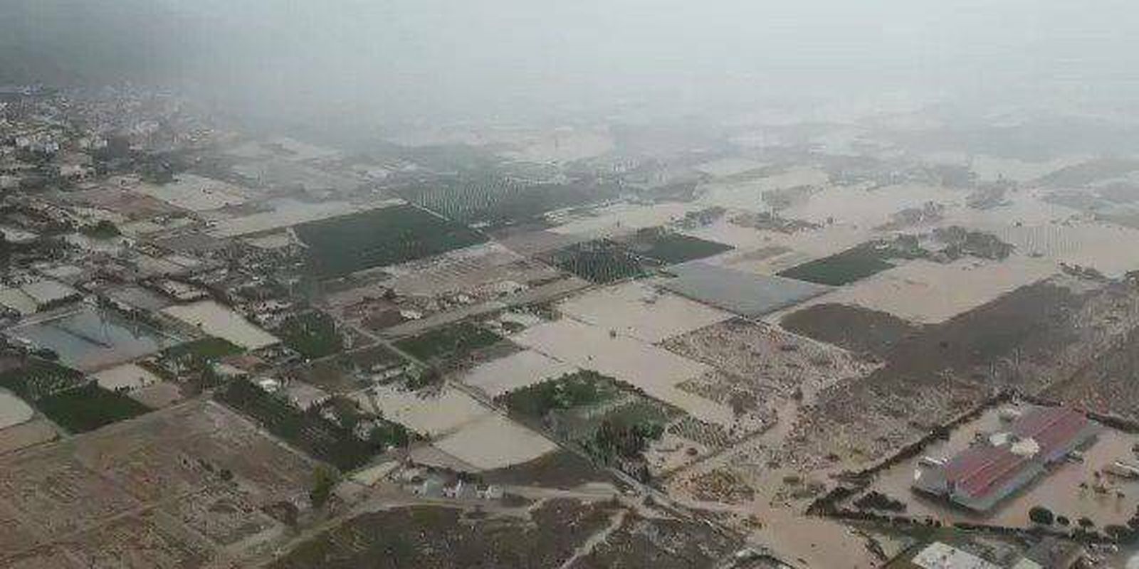 Imagen aérea de la inundación de Orihuela
