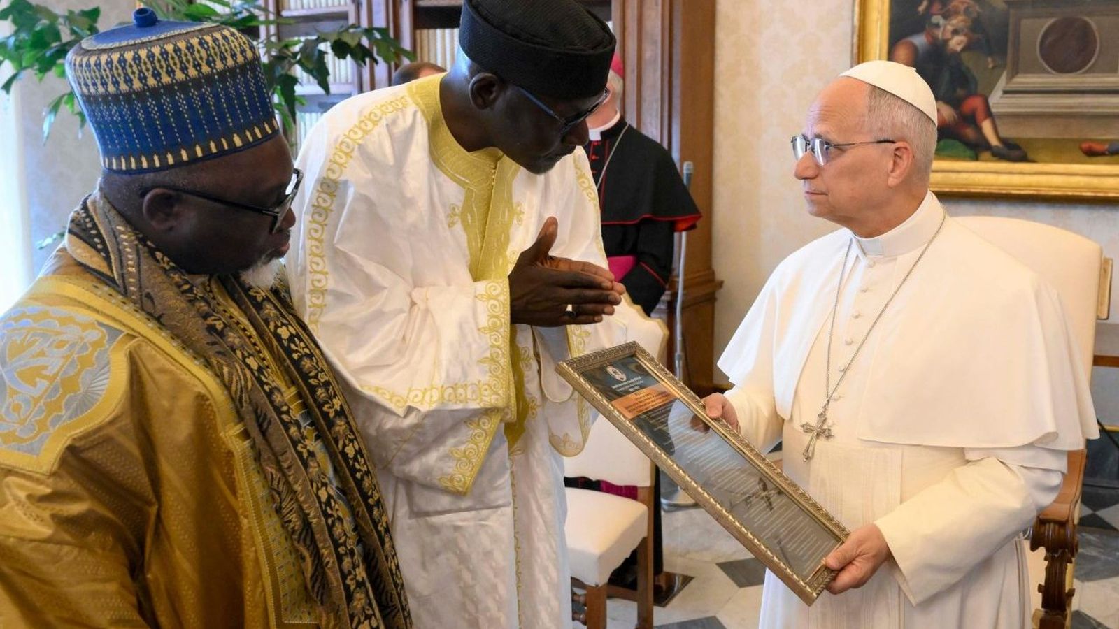 El Papa, con líderes musulmane de Senegal