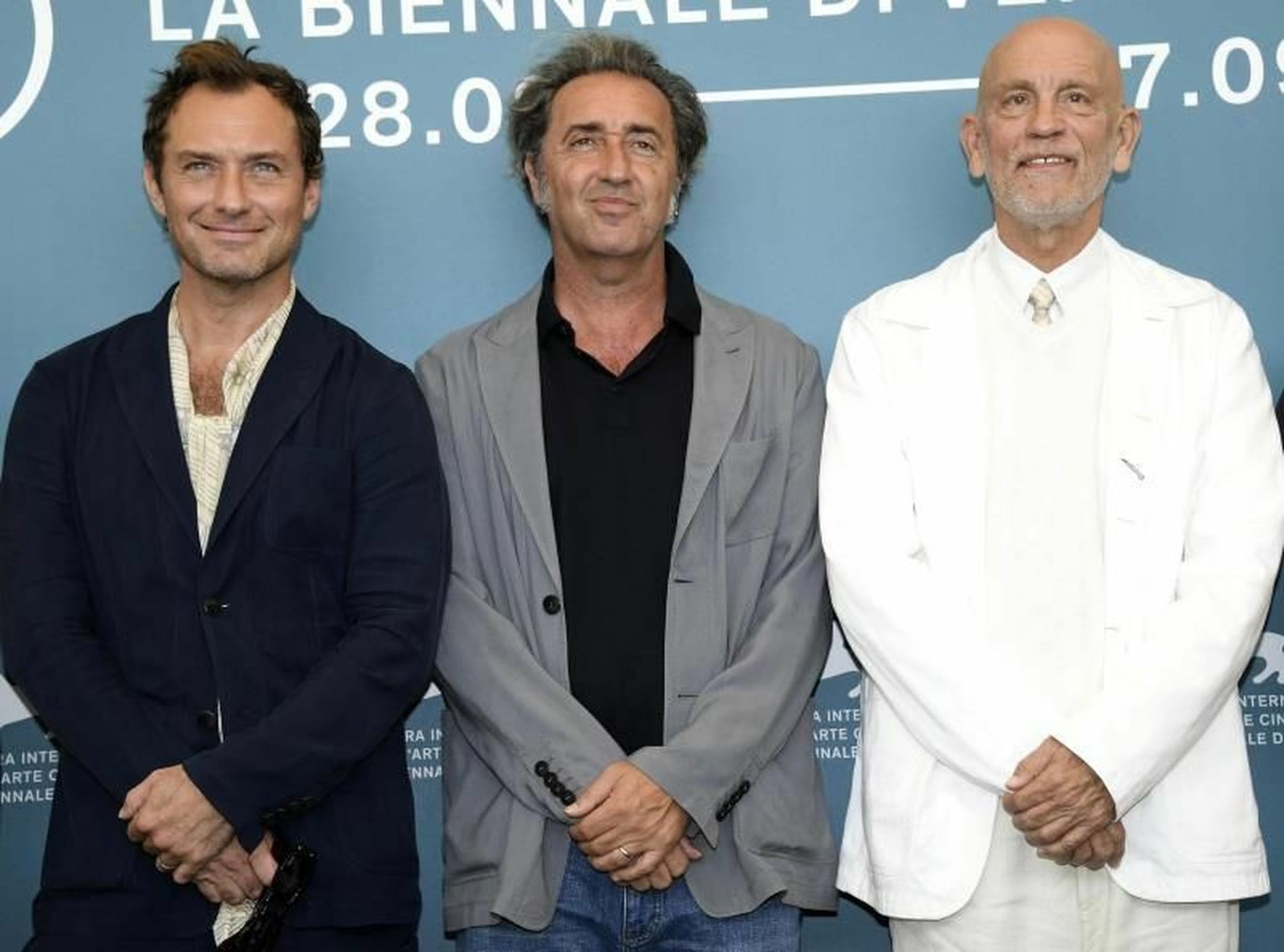 Malkovich con Sorrentino y Jude Law)