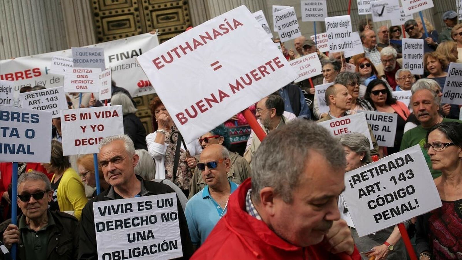 Manifestación pro eutanasia en el Congreso