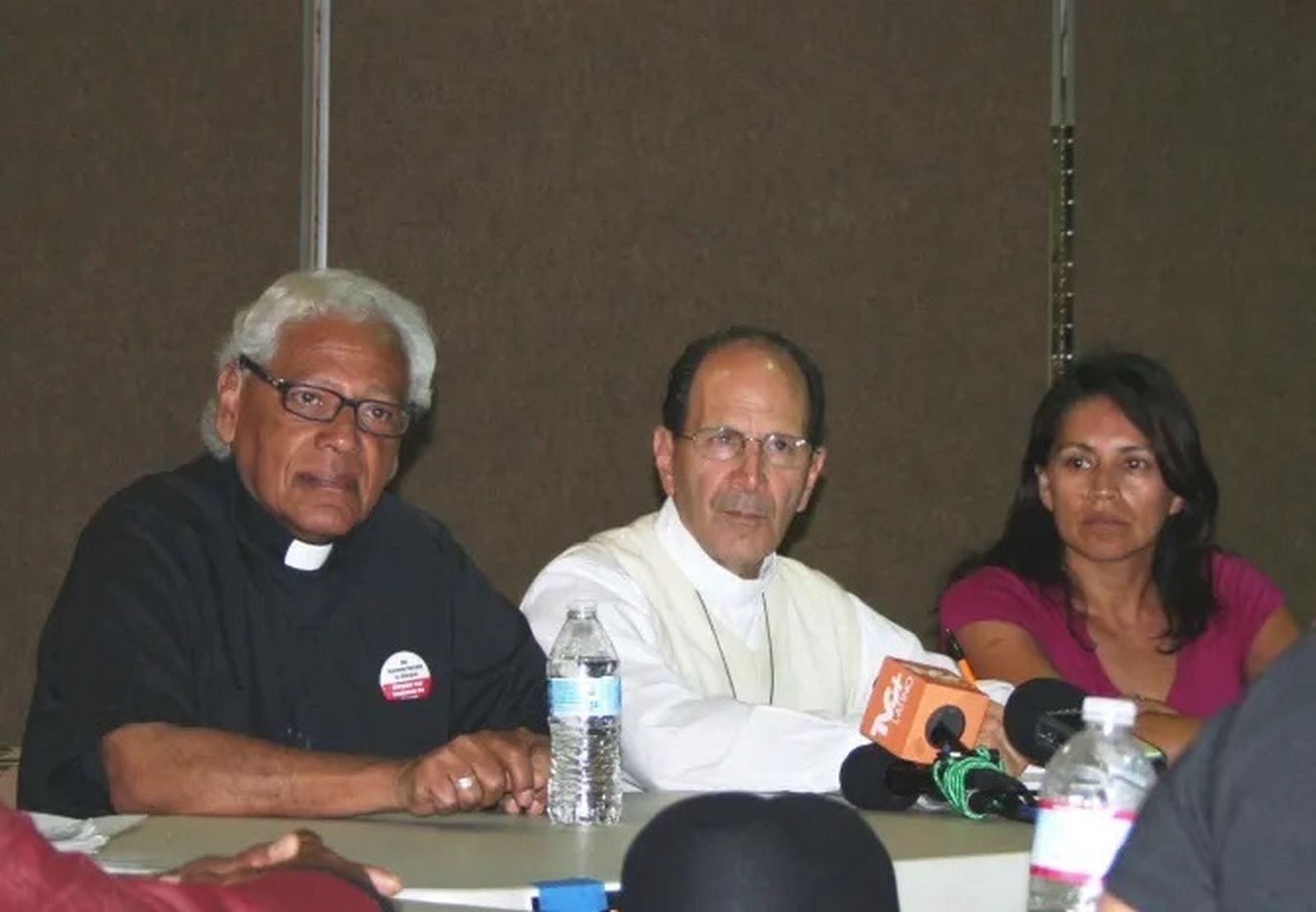 Richard Estrada, Alejandro Solalinde, y Estela Jiménez