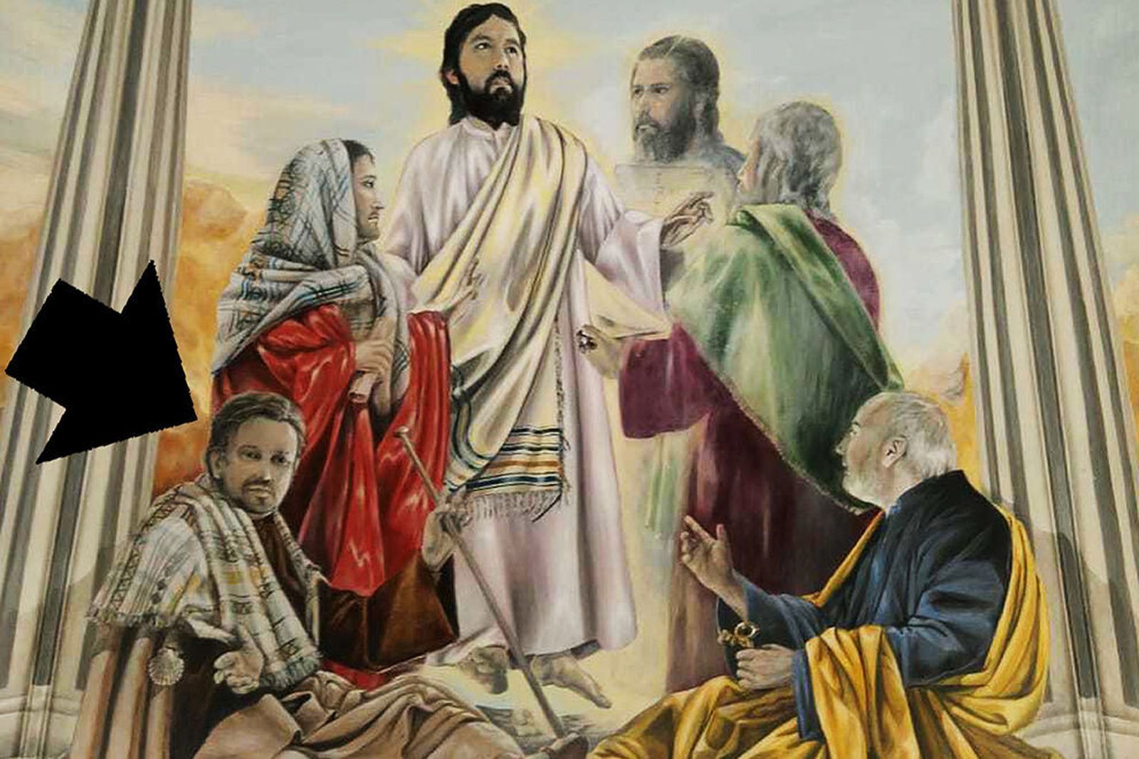 El cura de Valdepeñas también se hizo pintar en los murales de la parroquia