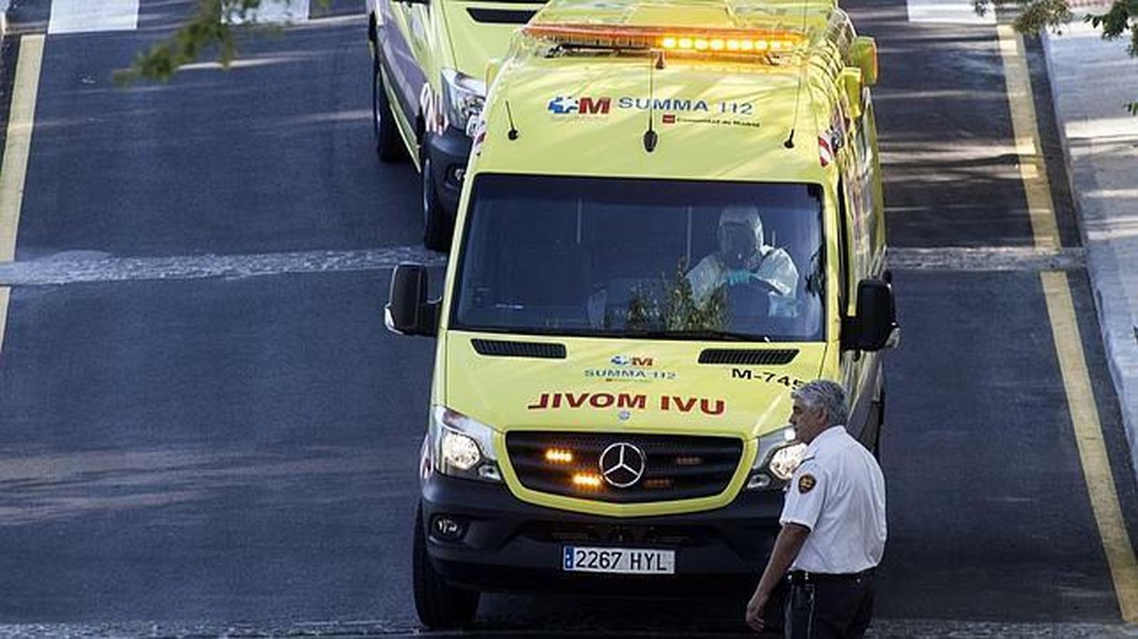 Momento del traslado de los españoles repatriados