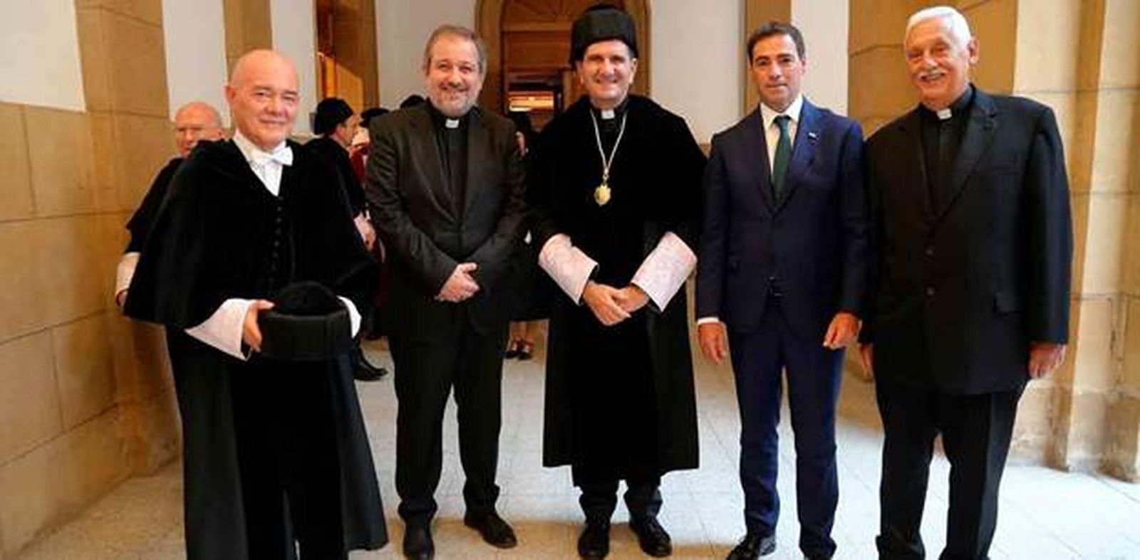 Juan Ignacio Pérez Iglesias, Enric Puiggrós SJ, Juan José Etxeberria SJ, Imanol Pradales y Arturo Sosa SJ