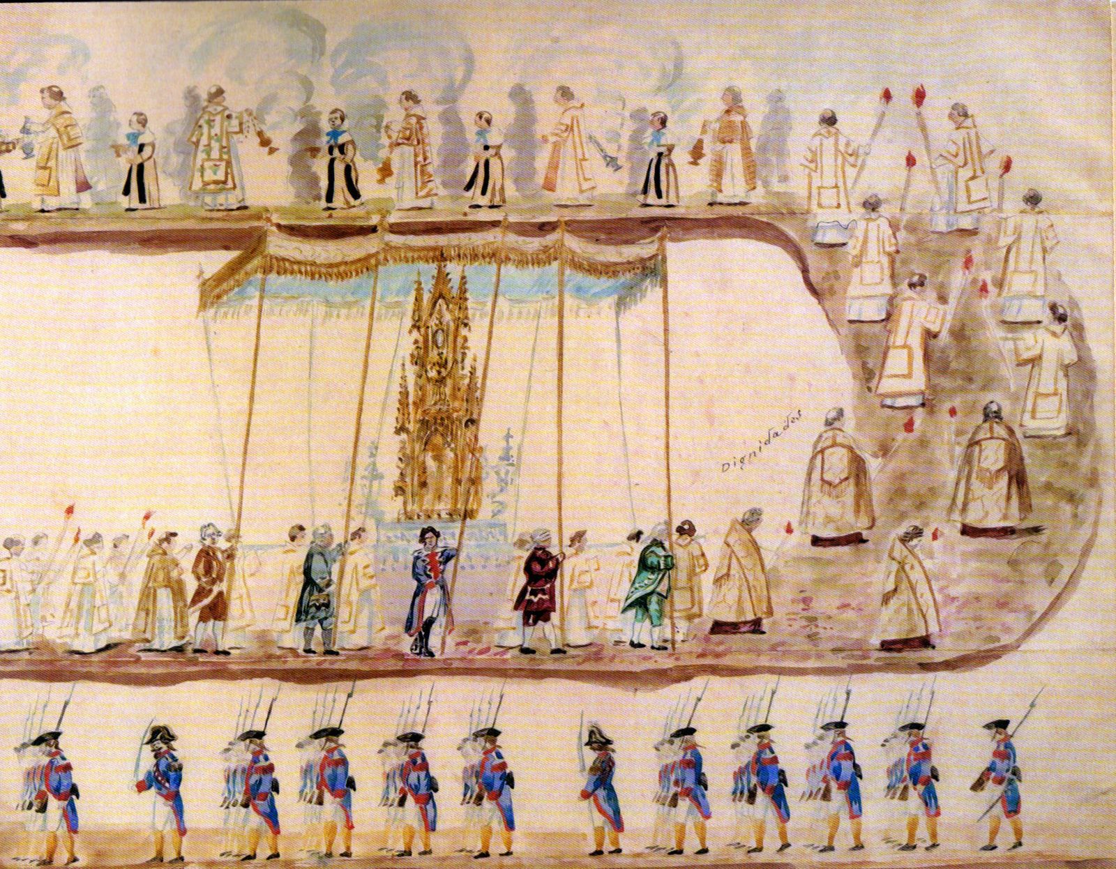 Procesión de Corpus en Valencia. 1800.