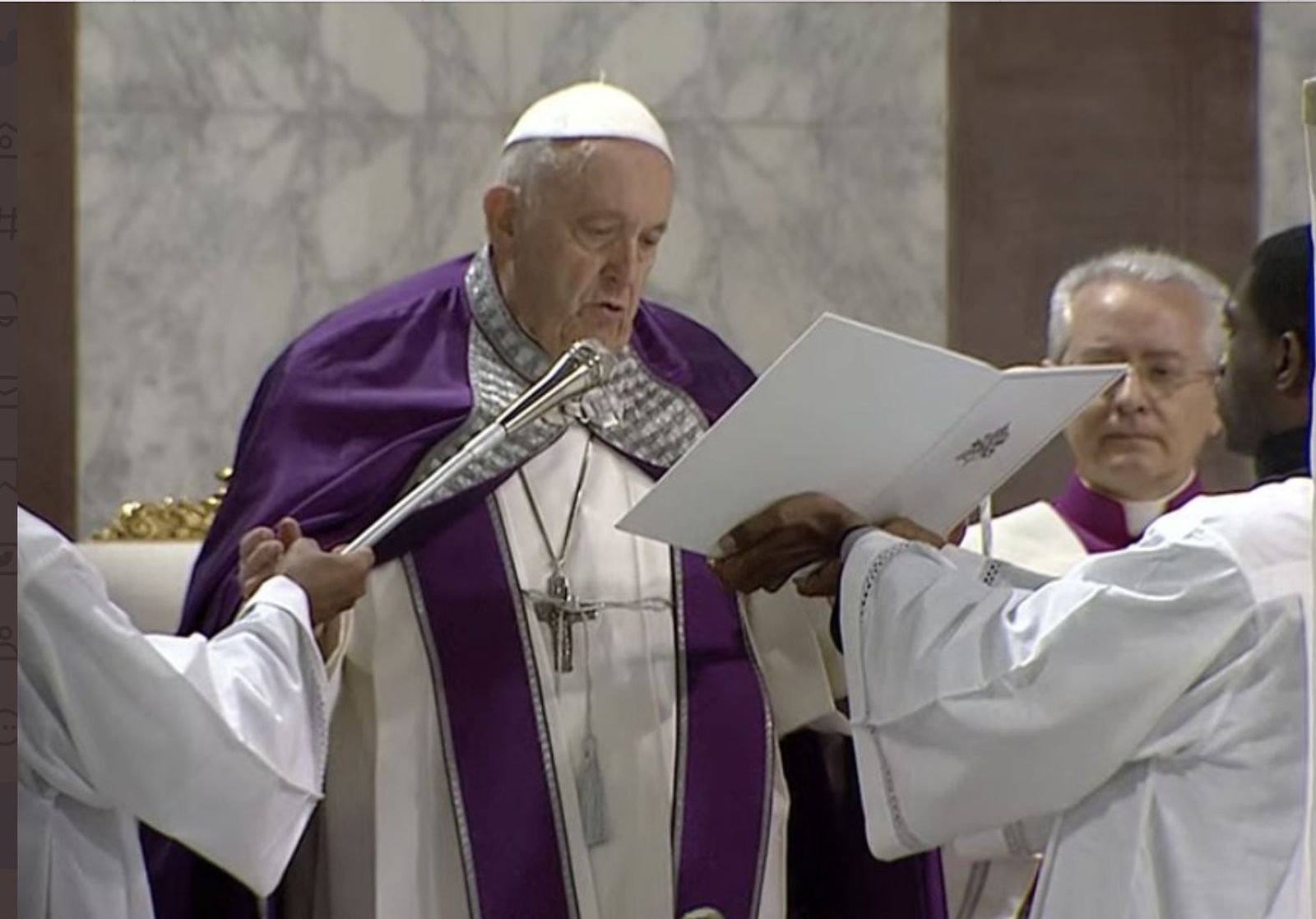 El Papa, durante la ceremonia del Miércoles de Ceniza