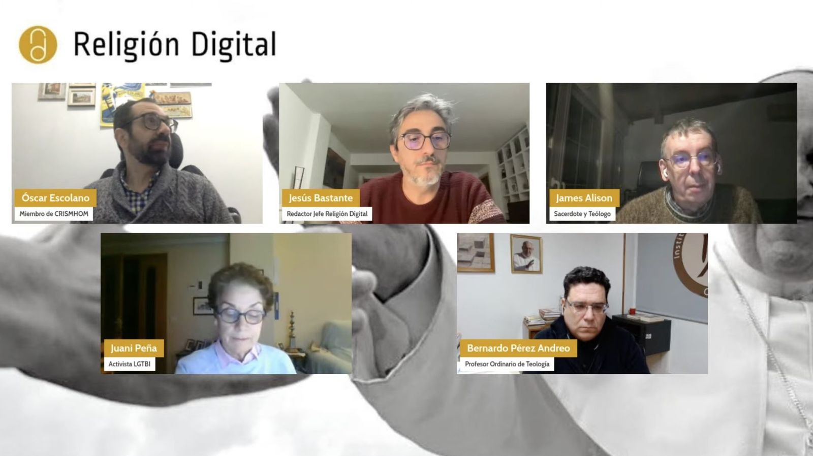 El moderador, Jesús Bastante, con los participantes en el webinar