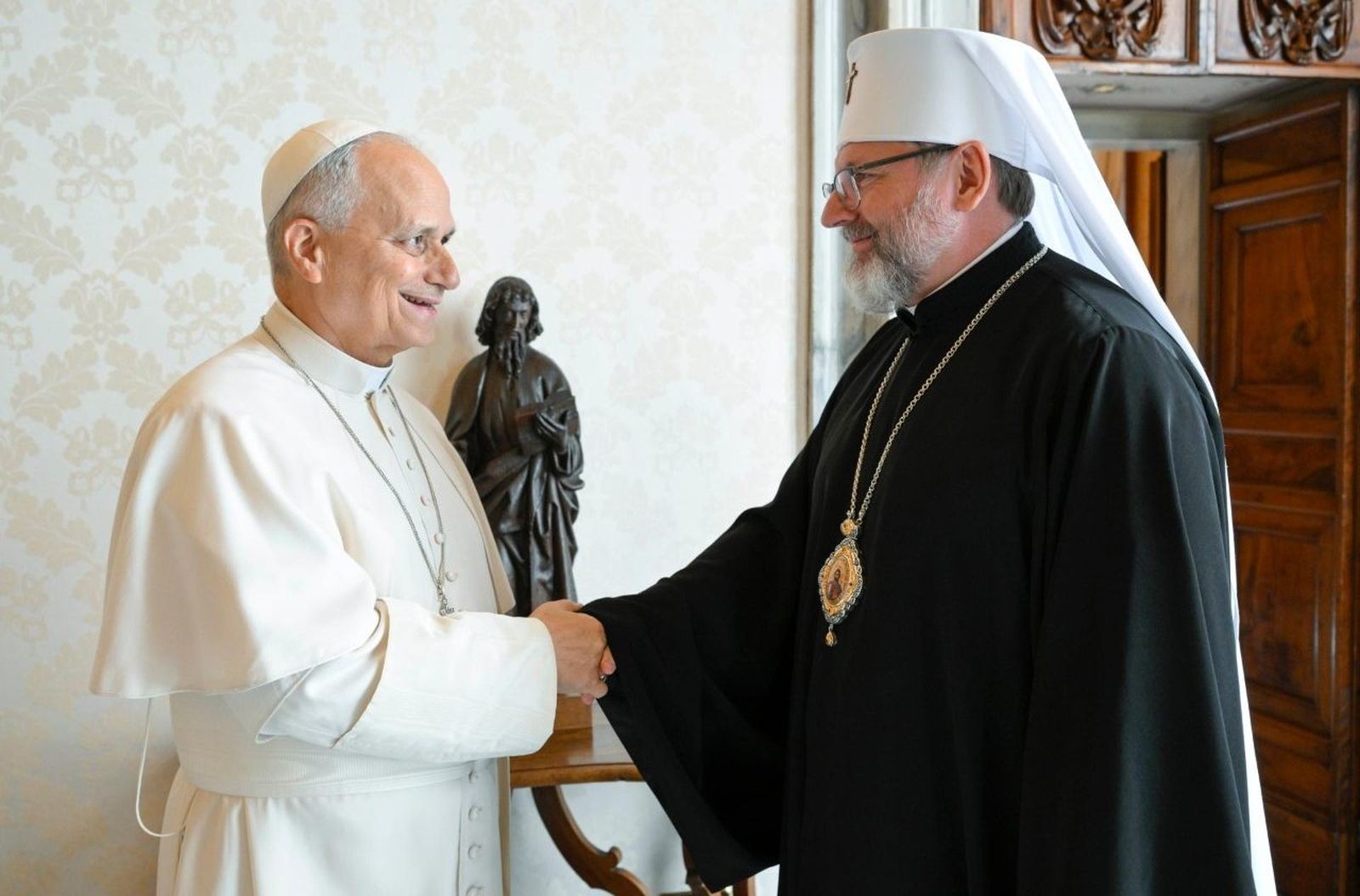 León XIV y monseñor Shevchuk