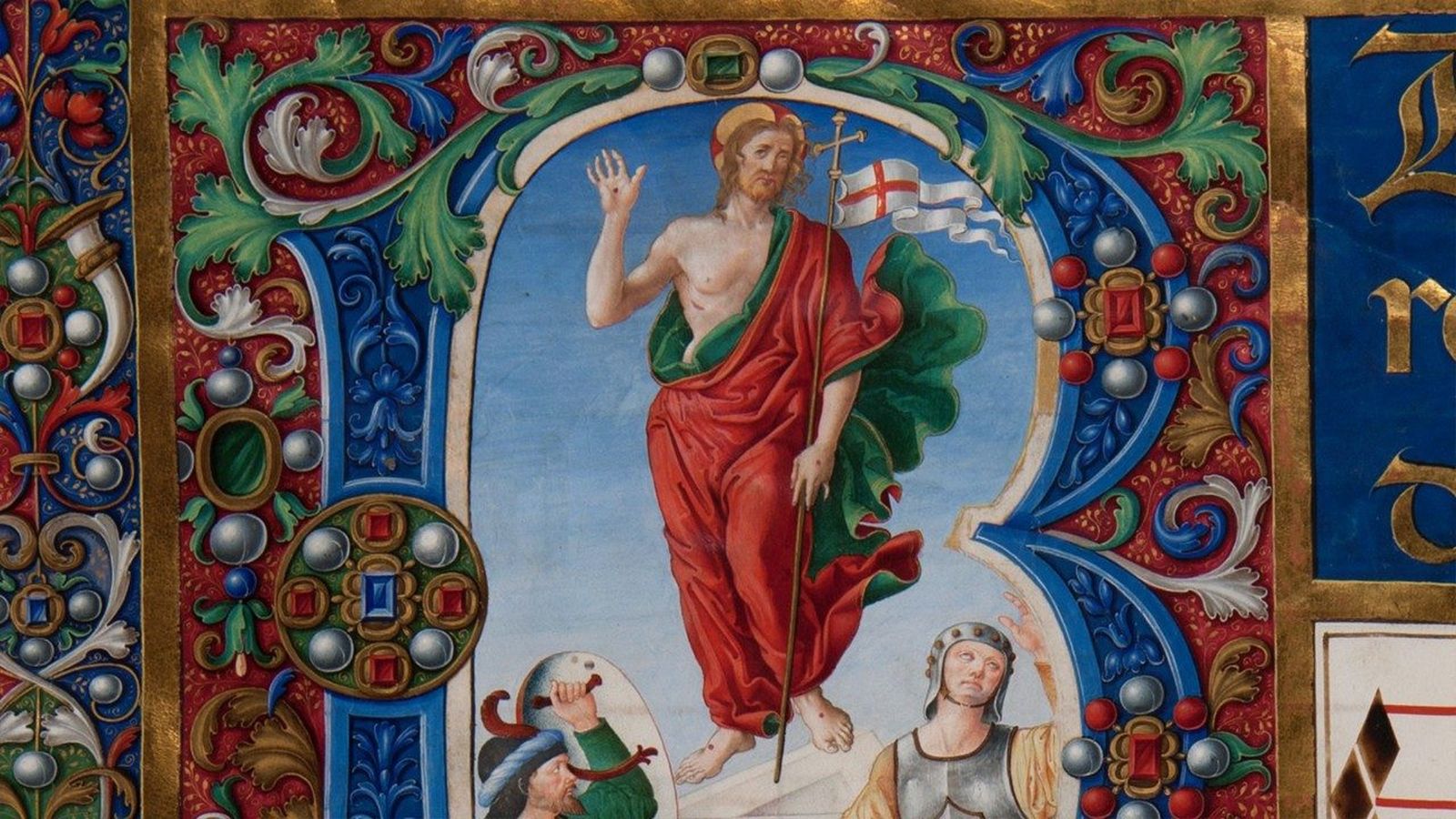 Resurrección, Gradual, Biblioteca Apostólica Vaticana, Santa María Mayor 14, Roma, ca. 1517-1520 (732 x 534 mm; ff. 100)