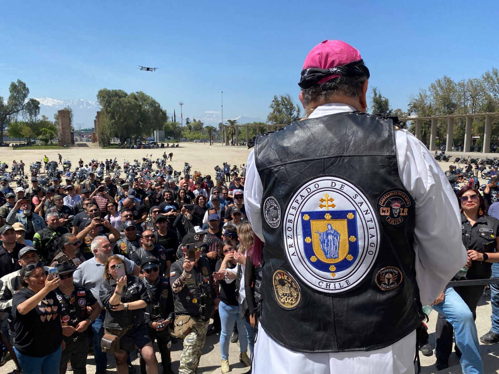 Chomali, con los moteros de Maipú