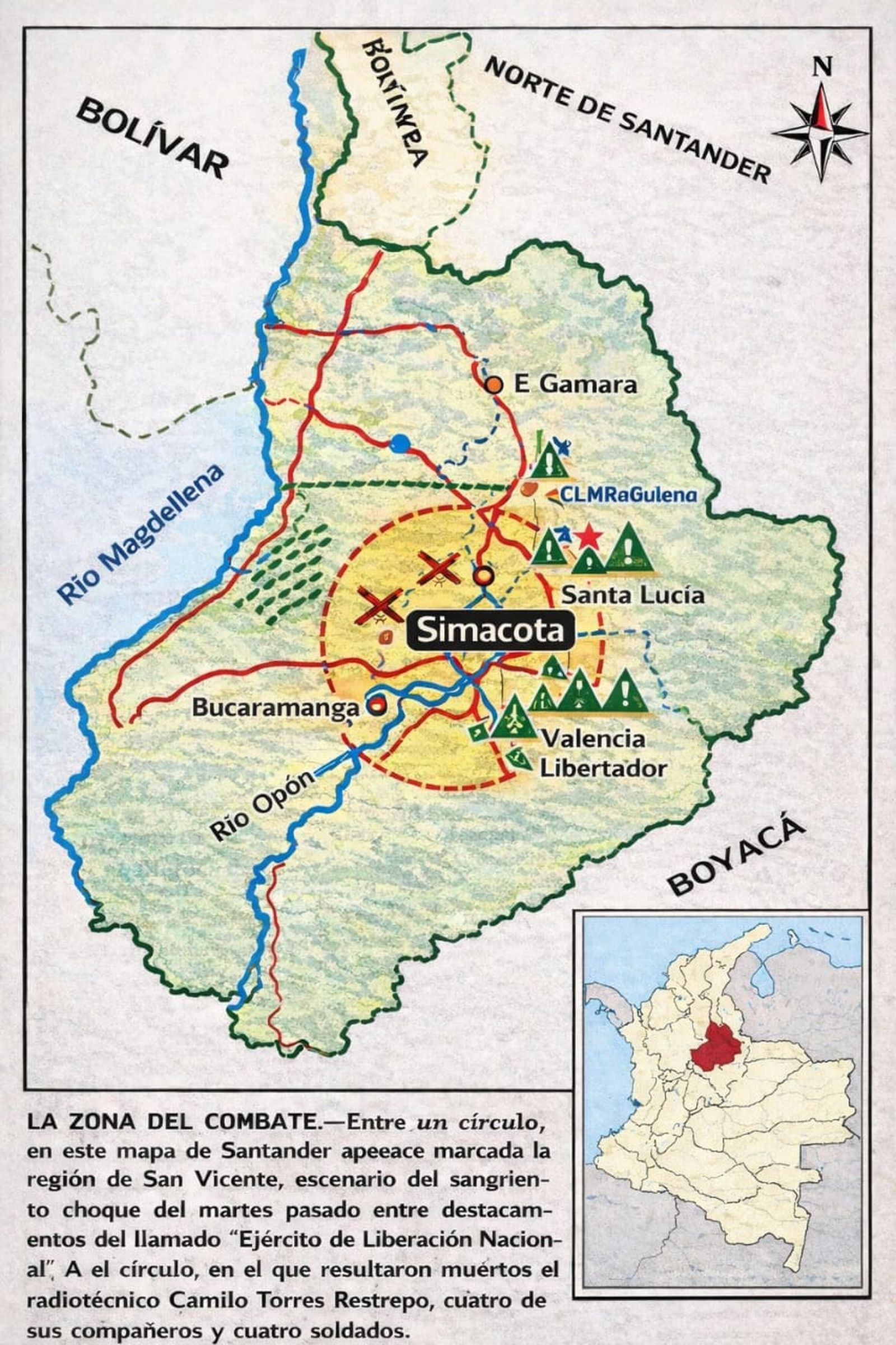 zona del combate en el que murio Camilo