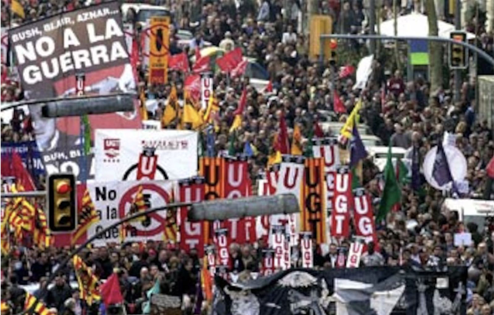 'No a la guerra': manifestación contra la guerra de Irak en 2023