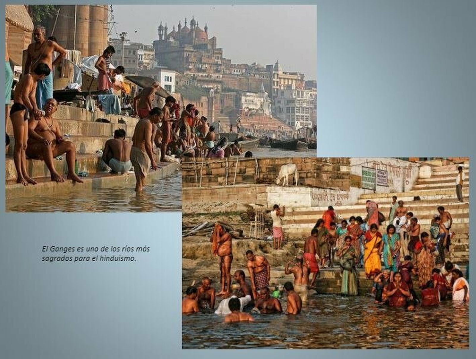 Gente bañándose en el Ganges