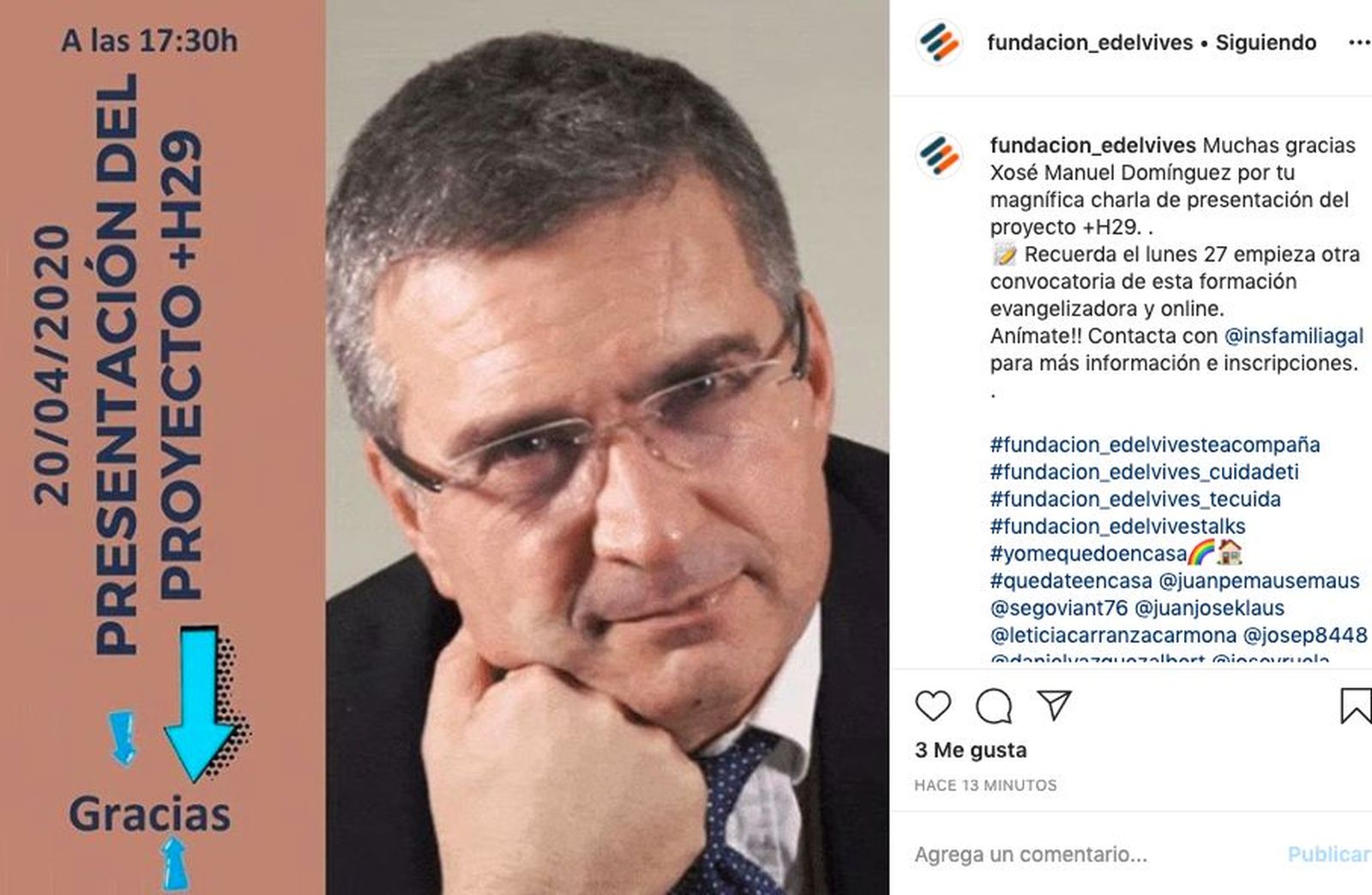 Xosé Manuel Domínguez: "Ser cristiano no es lo que tú haces, sino lo que dejas que Cristo haga en ti"