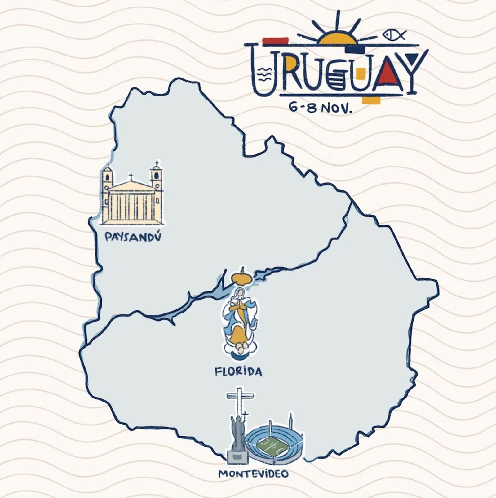 Ciudades  que visitará León en Uruguay