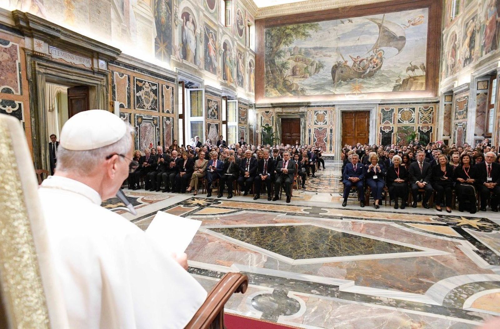 El Papa, en un momento de la audiencia