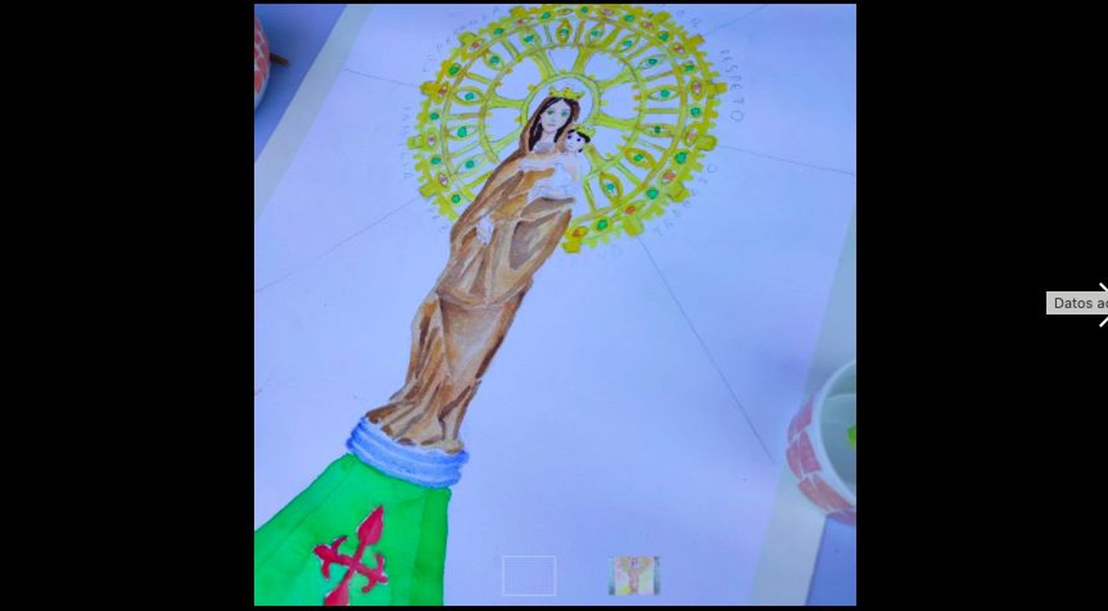 Acuarela de la Virgen del Pilar