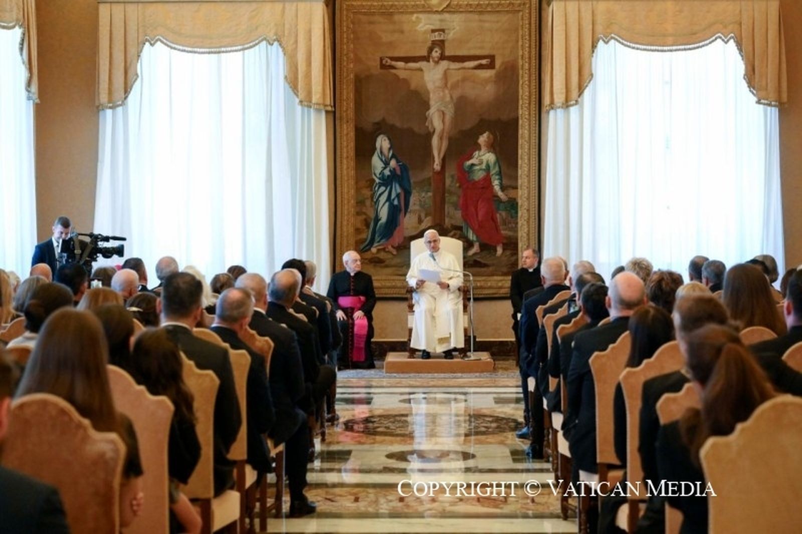 El Papa, con los caballeros de Colón