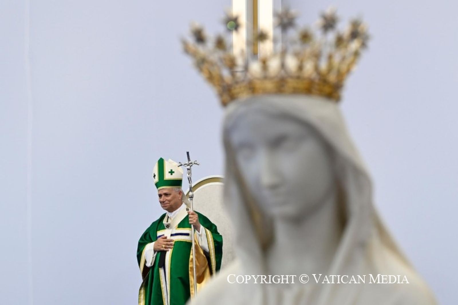 El Papa,Con la Virgen de Lourdes
