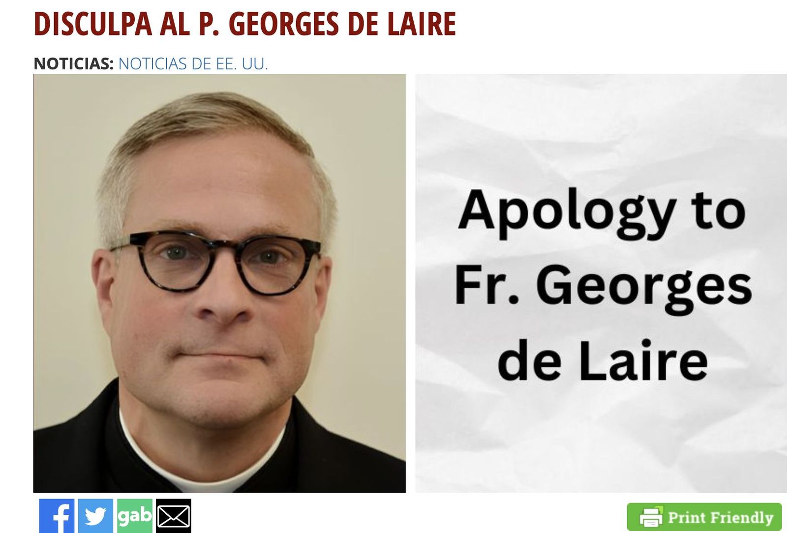 Las disculpas de Church Militant al cura difamado