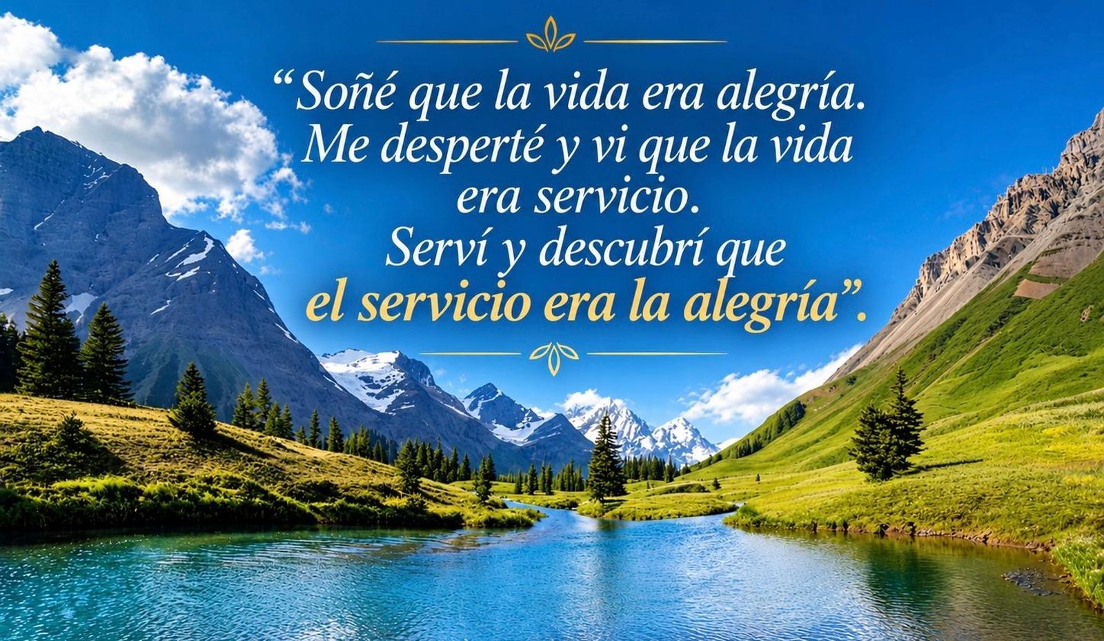 Soñe que la vida era servicio y alegria
