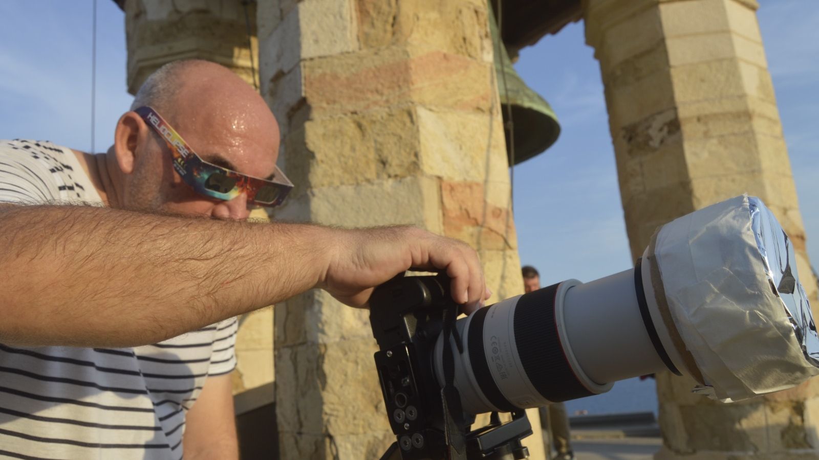Todo preparado para inmortalizar el eclipse.