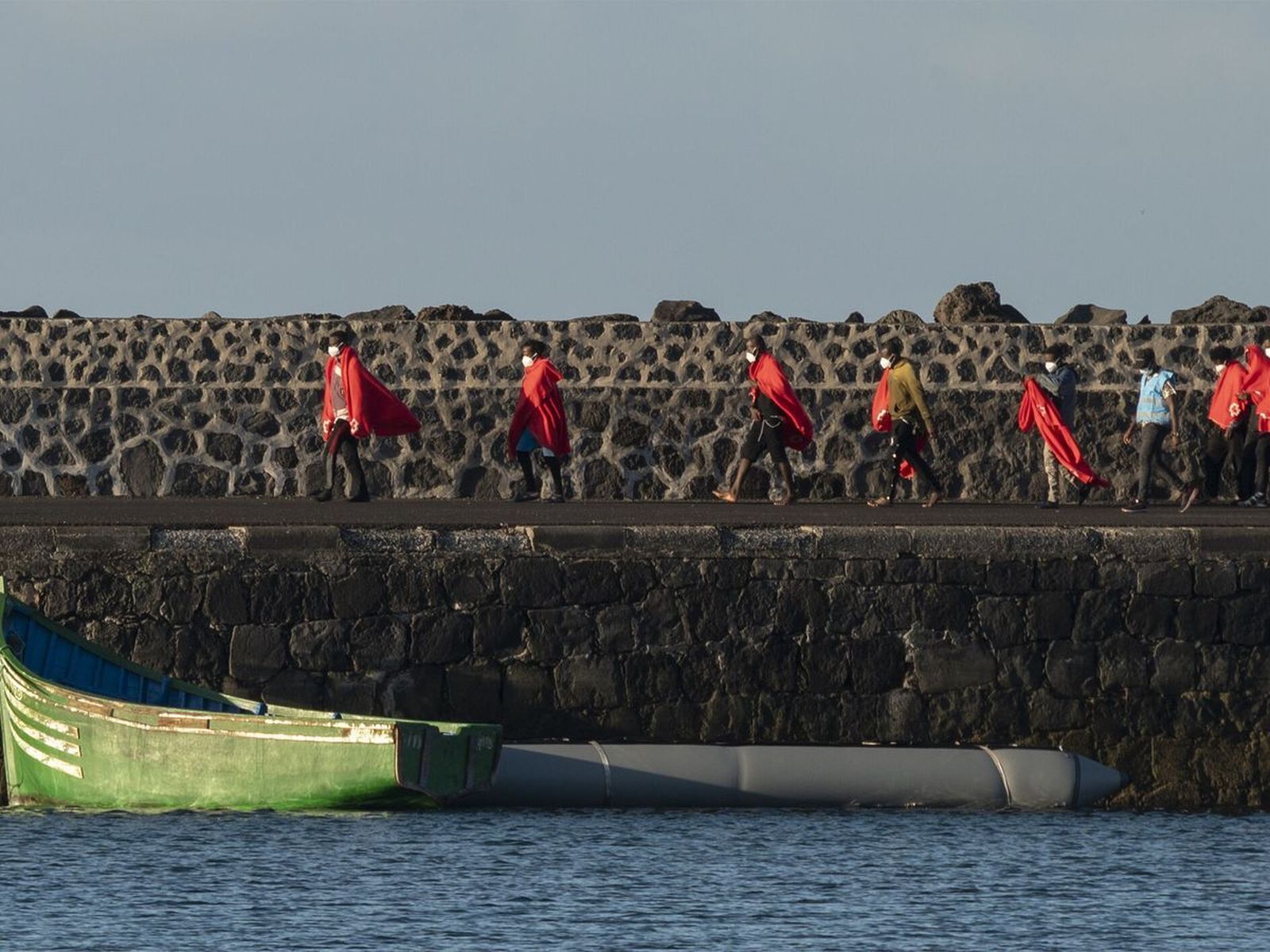 Migrantes rescatados, en una foto de archivo