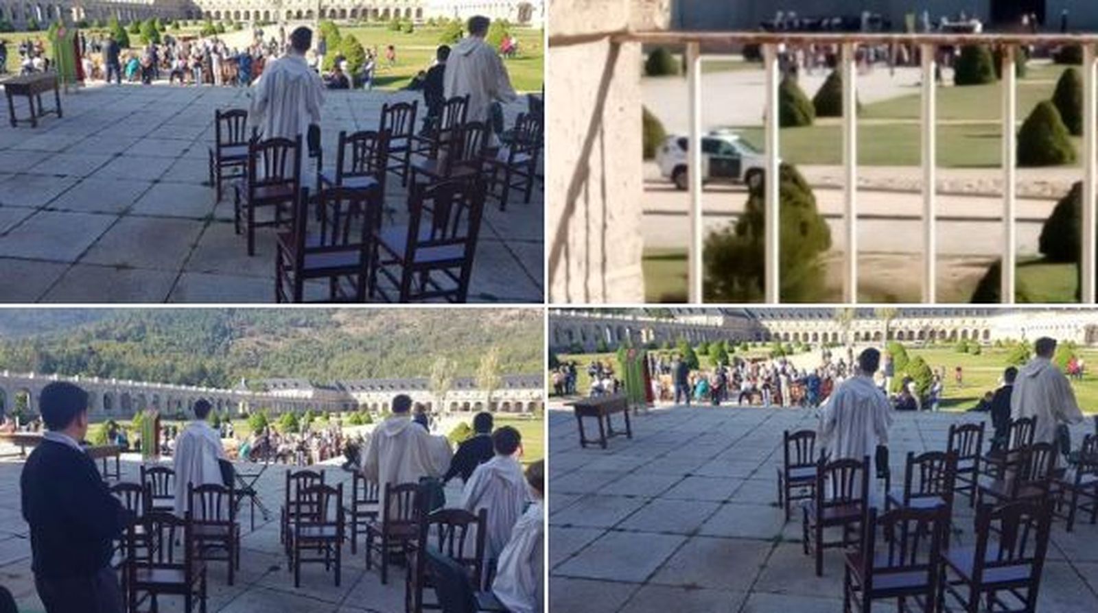 'Misa de campaña' del prior en la explanada de la Hospedería