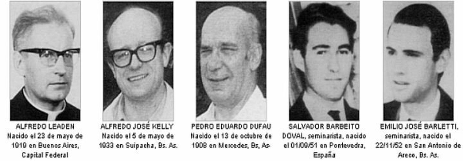 Sacerdotes y seminaristas palotinos asesinados por la dictadura argentina