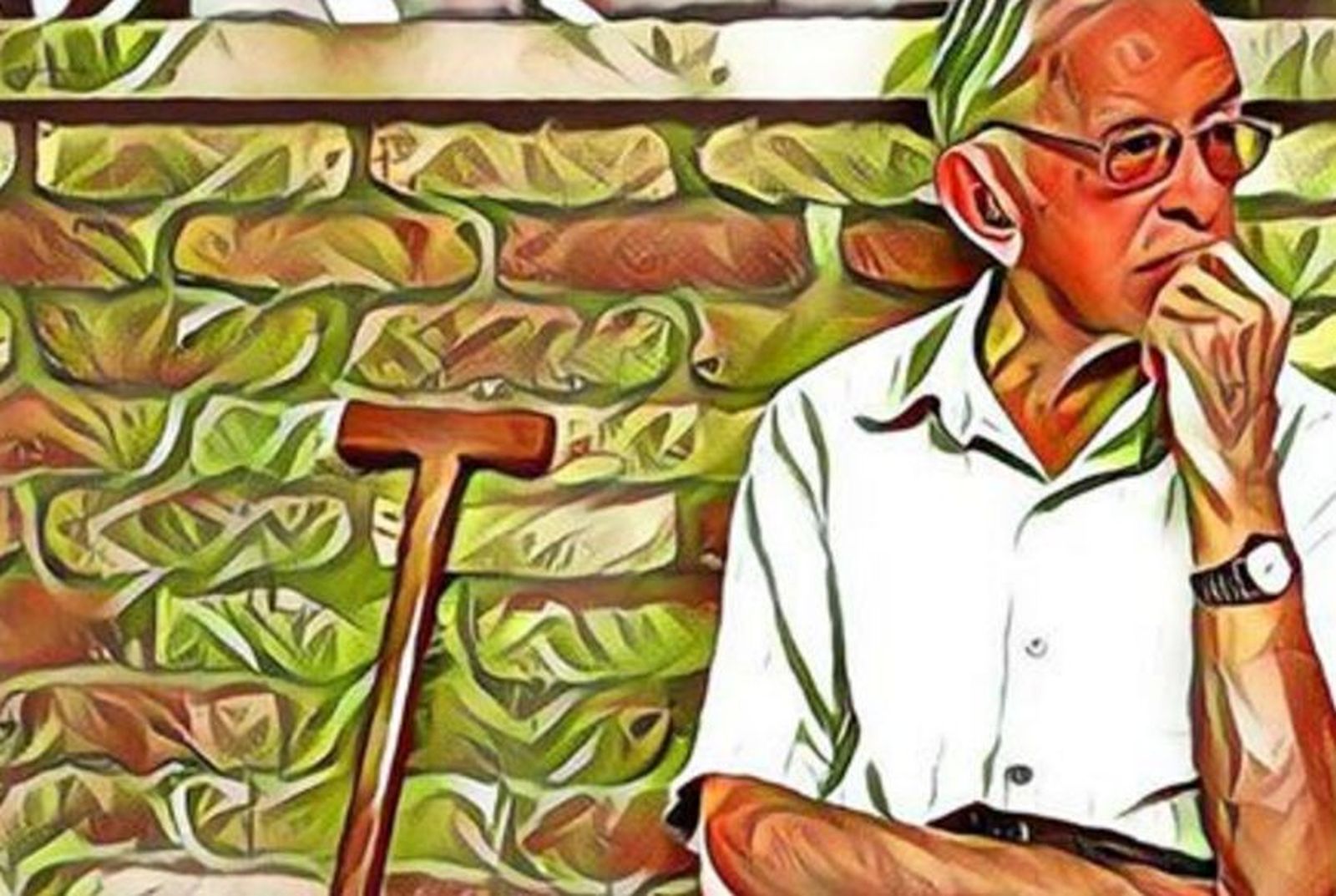 Retrato pintado de Pere Casaldàliga