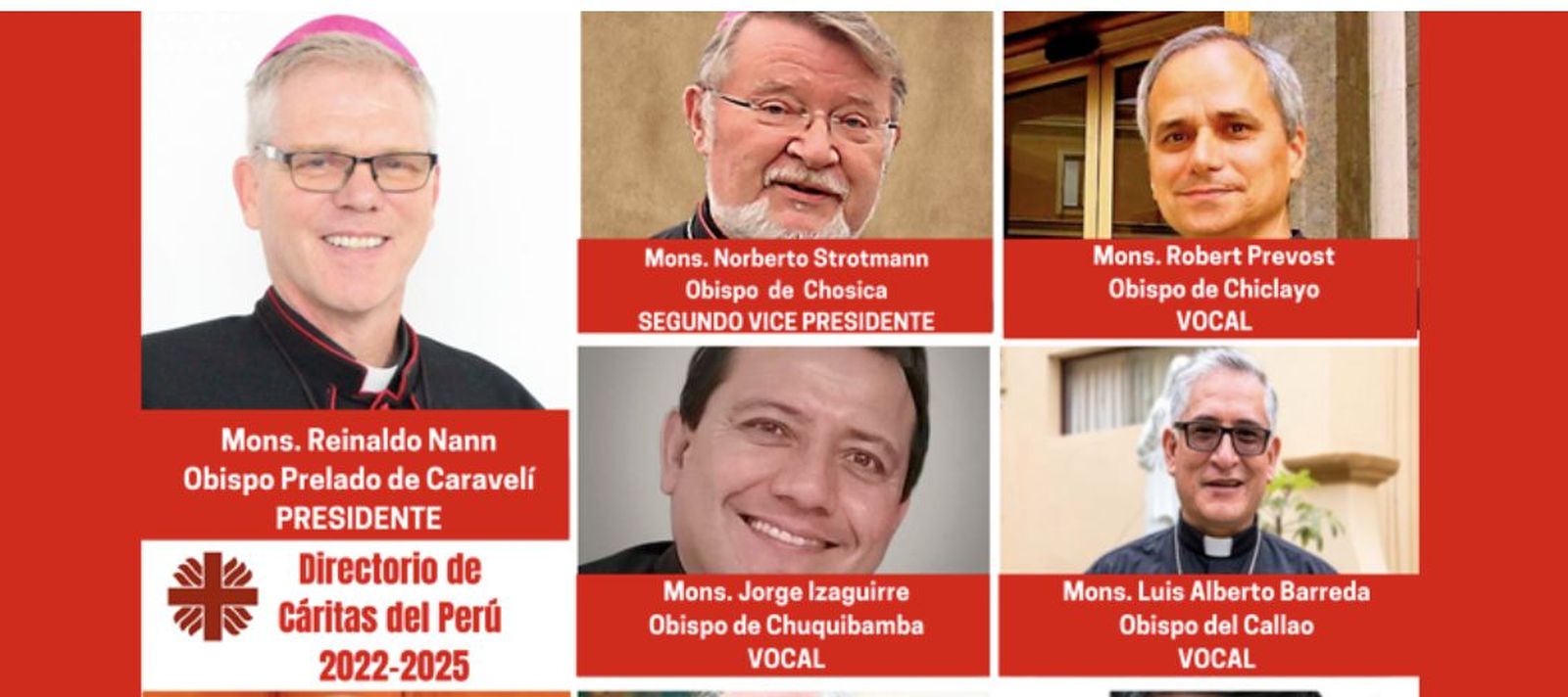 Nann, en su época de presidente d e Caritas-Perú, junto al entonces tb obispo de Chiclayo