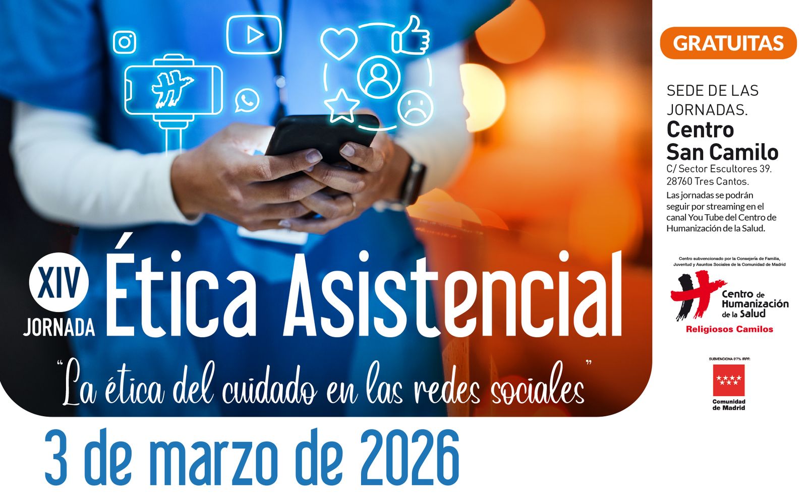 XIV Jornadas de Eìtica Asistencial 2026 en San camilo