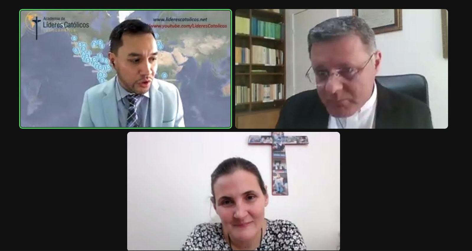 Rosas, cardenal de Brasilia y Liliana Franco