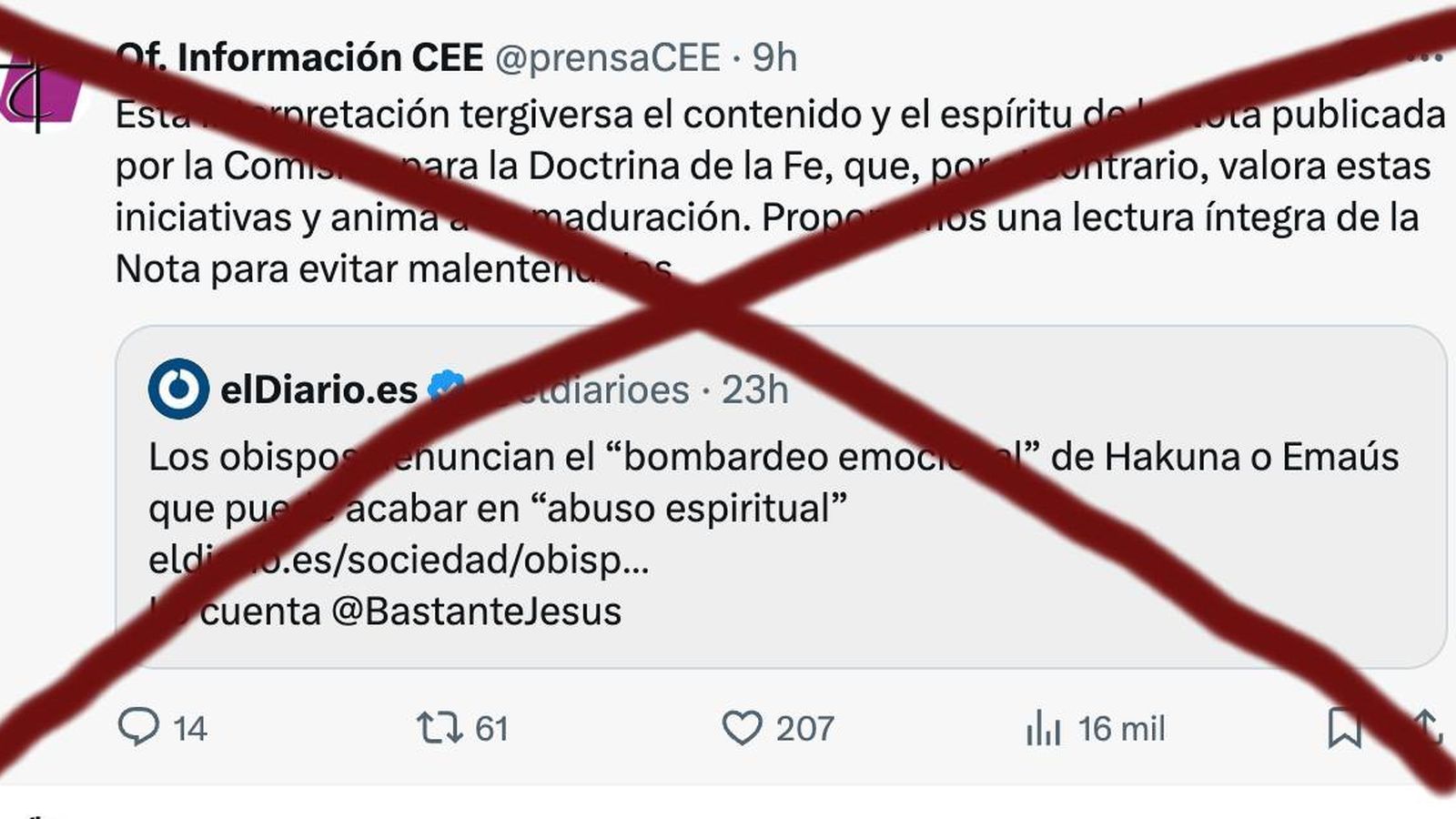 Tuit borrado por la CEE