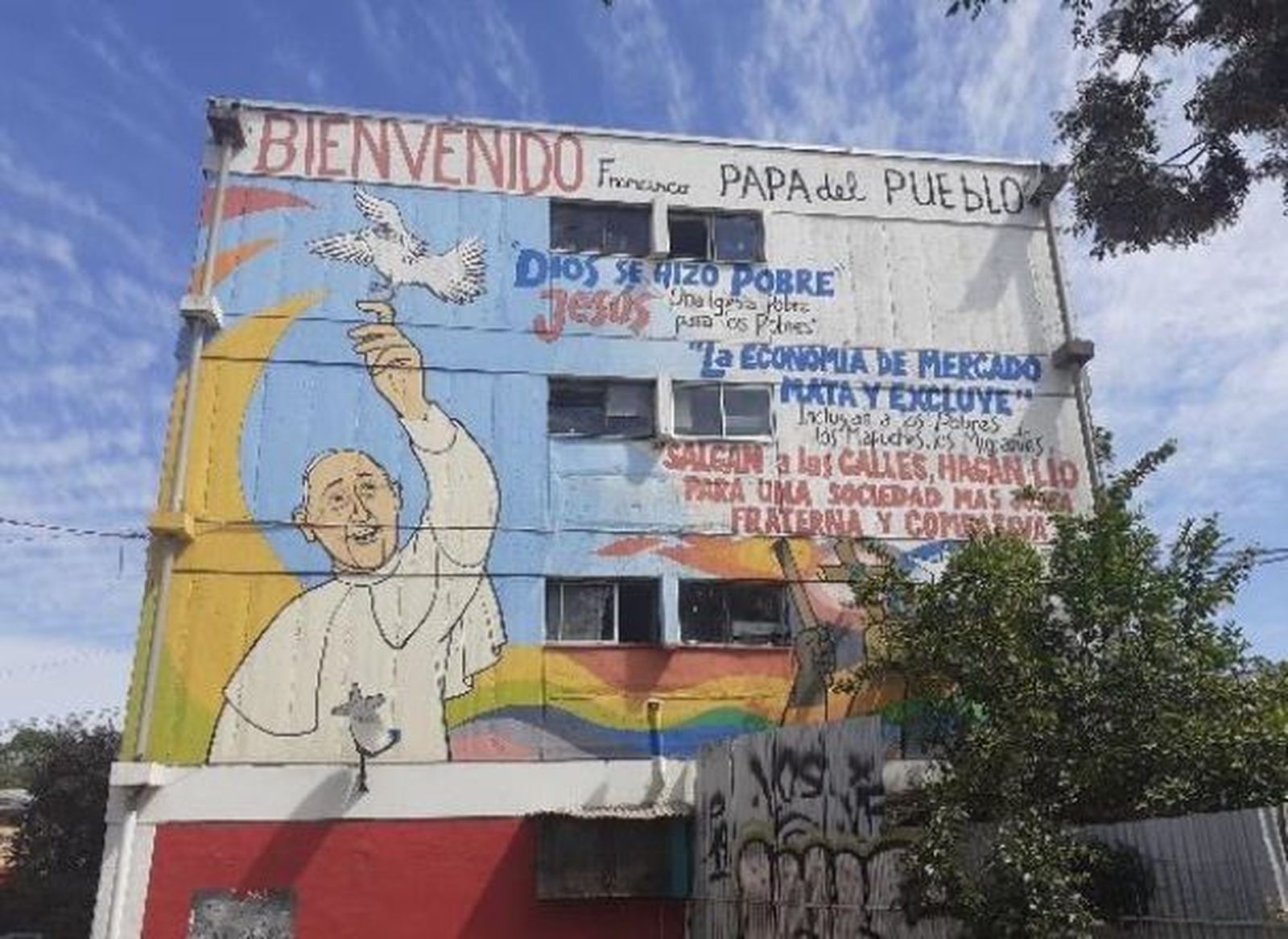 Mural sobre el Papa Francisco